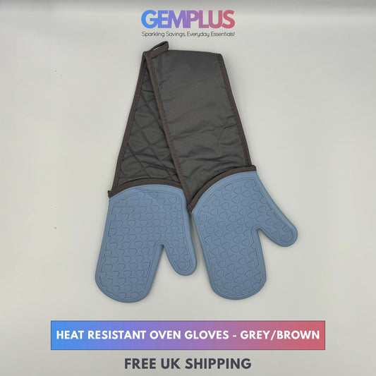GEM+ | Premium Oven Gloves Mitt Silicone Heat Resistant Non-Slip Grip Baking BBQ