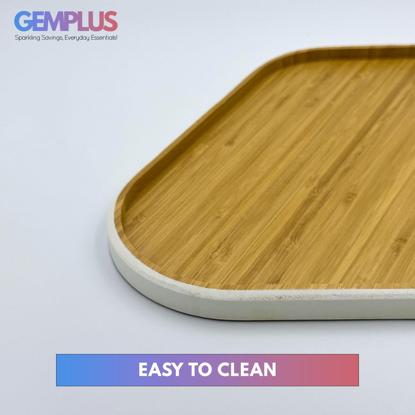 GEM+ | 4-Piece Bamboo Dry Fruit & Snack Tray Set – Elegant & Durable Blue/White