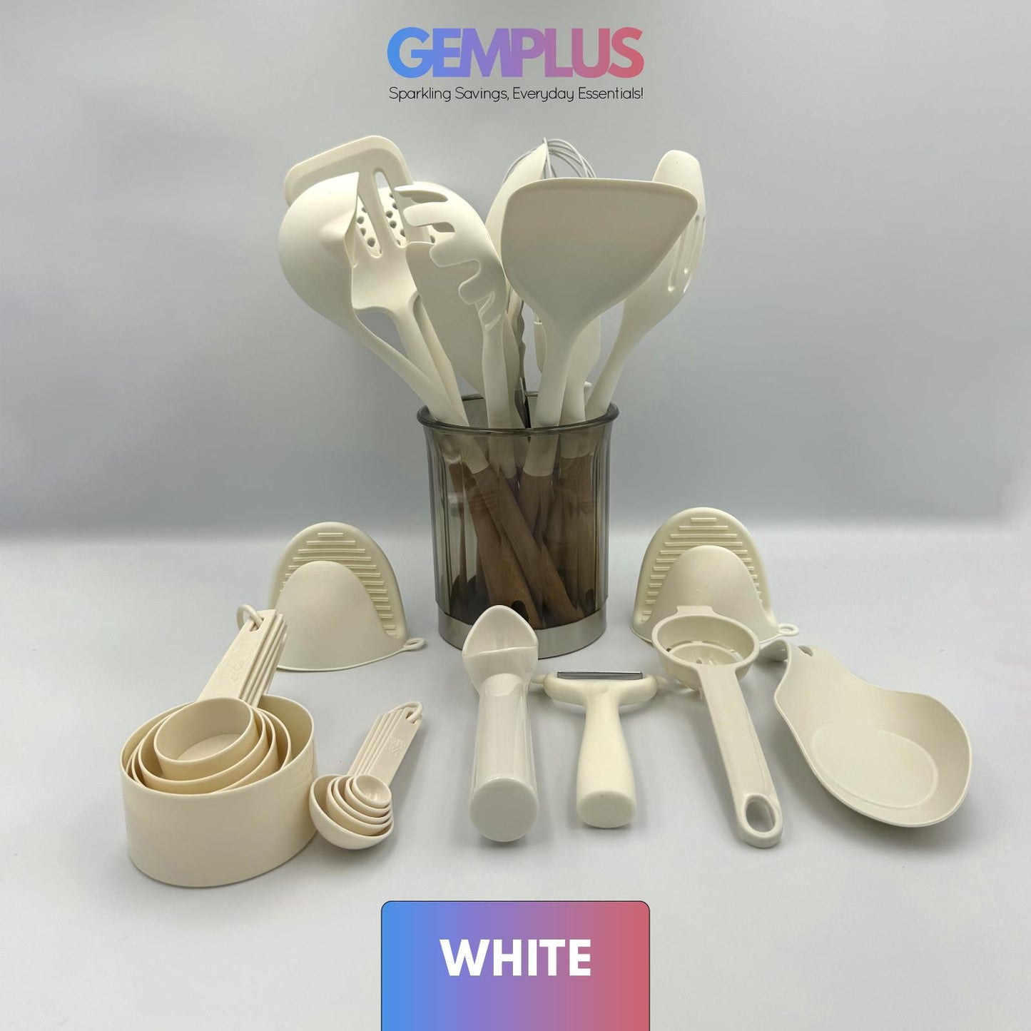 GEM+ | Premium 28-Piece Cooking & Baking Utensil Set Silicone Non-Stick BPA-FREE