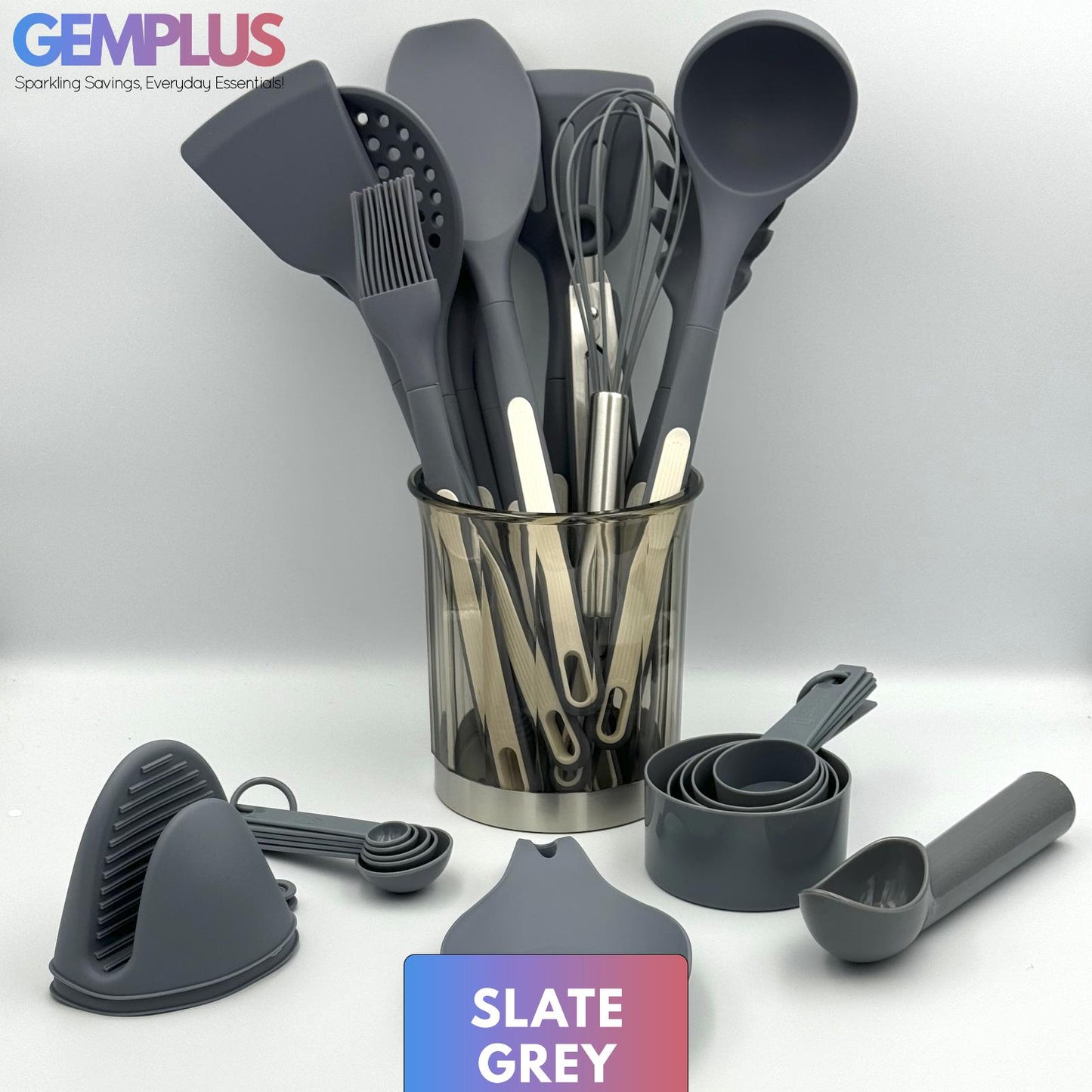 GEM+ | Premium 26-Piece Cooking & Baking Utensil Set Silicone Non-Stick BPA-FREE