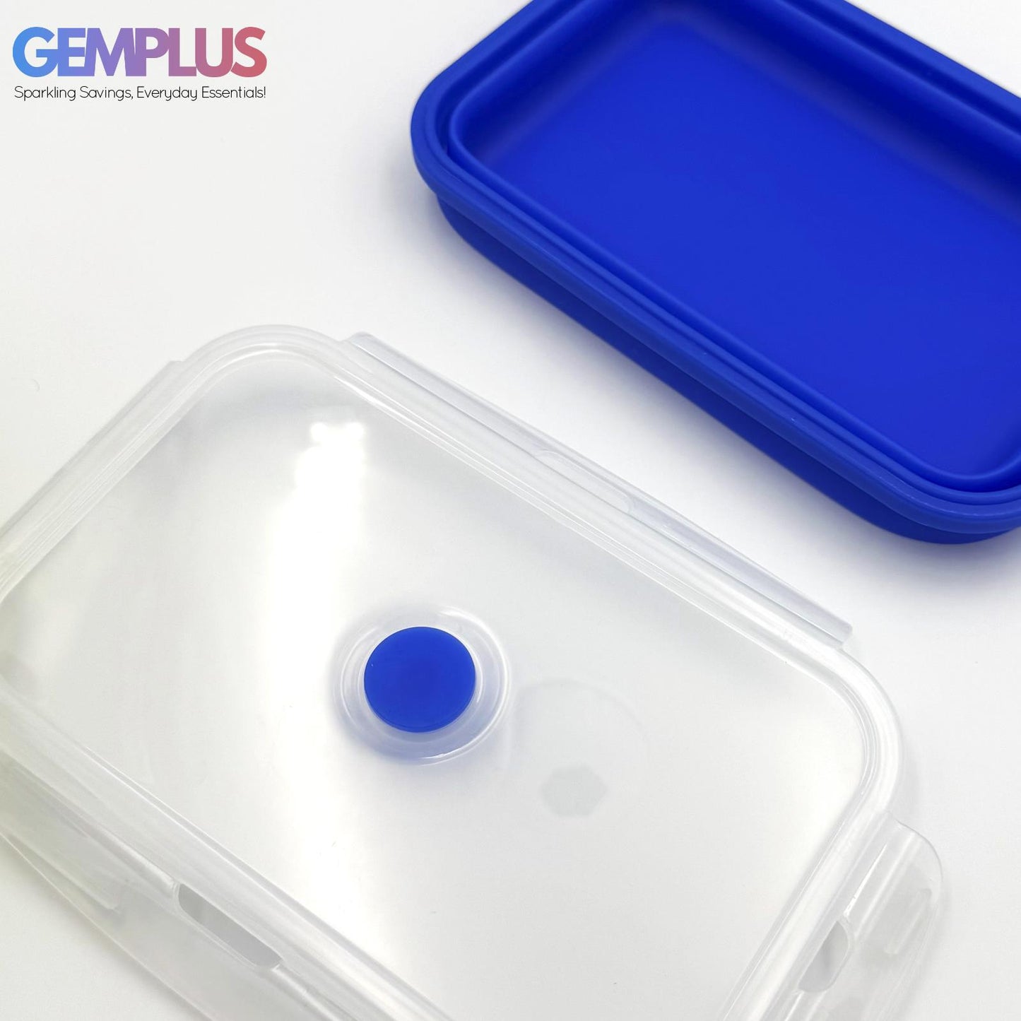 GEM+ | 4-Piece Collapsible Food Container Set – Space-Saving Leakproof BPA FREE