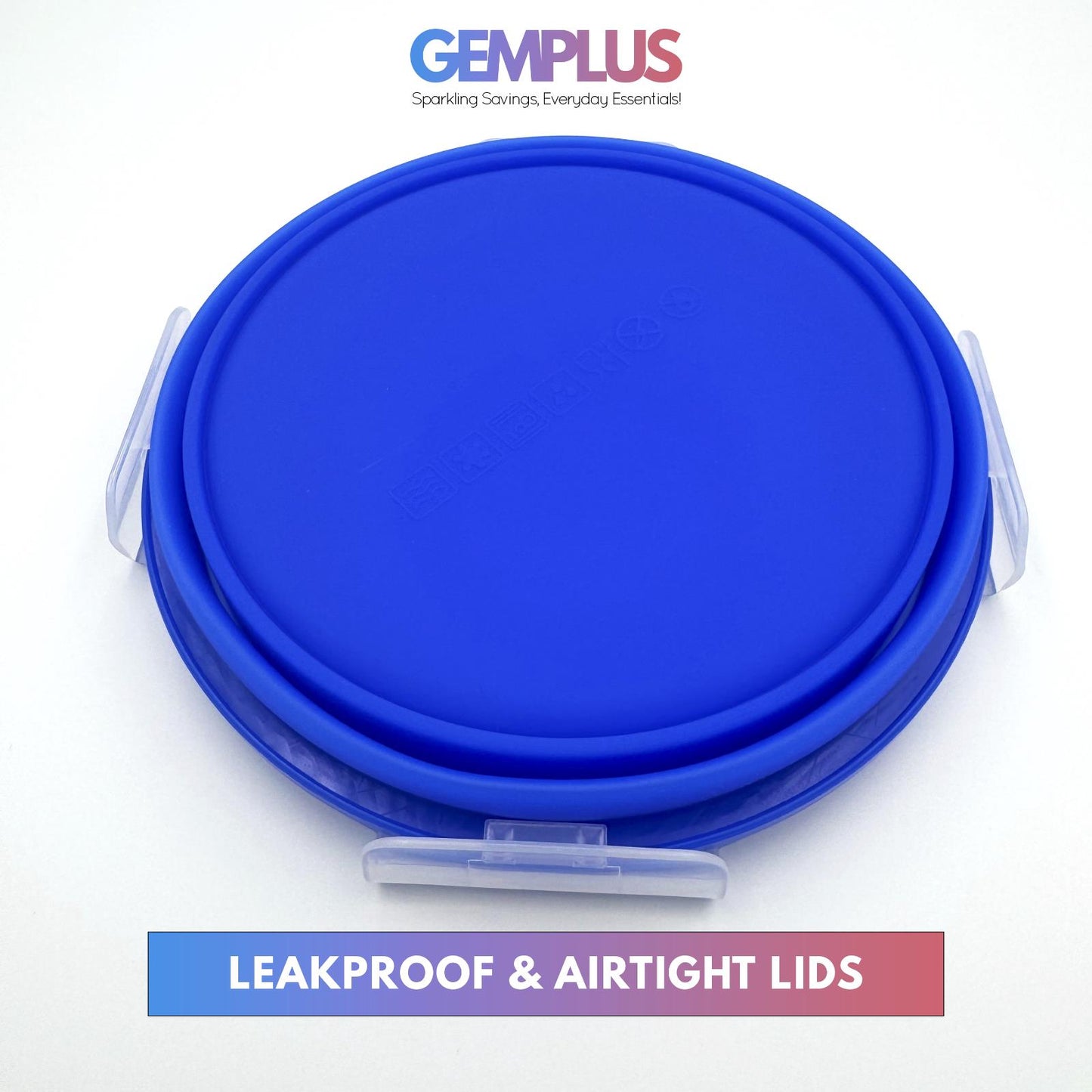 GEM+ | 4-Piece Collapsible Round Food Container Set – Space-Saving BPA FREE