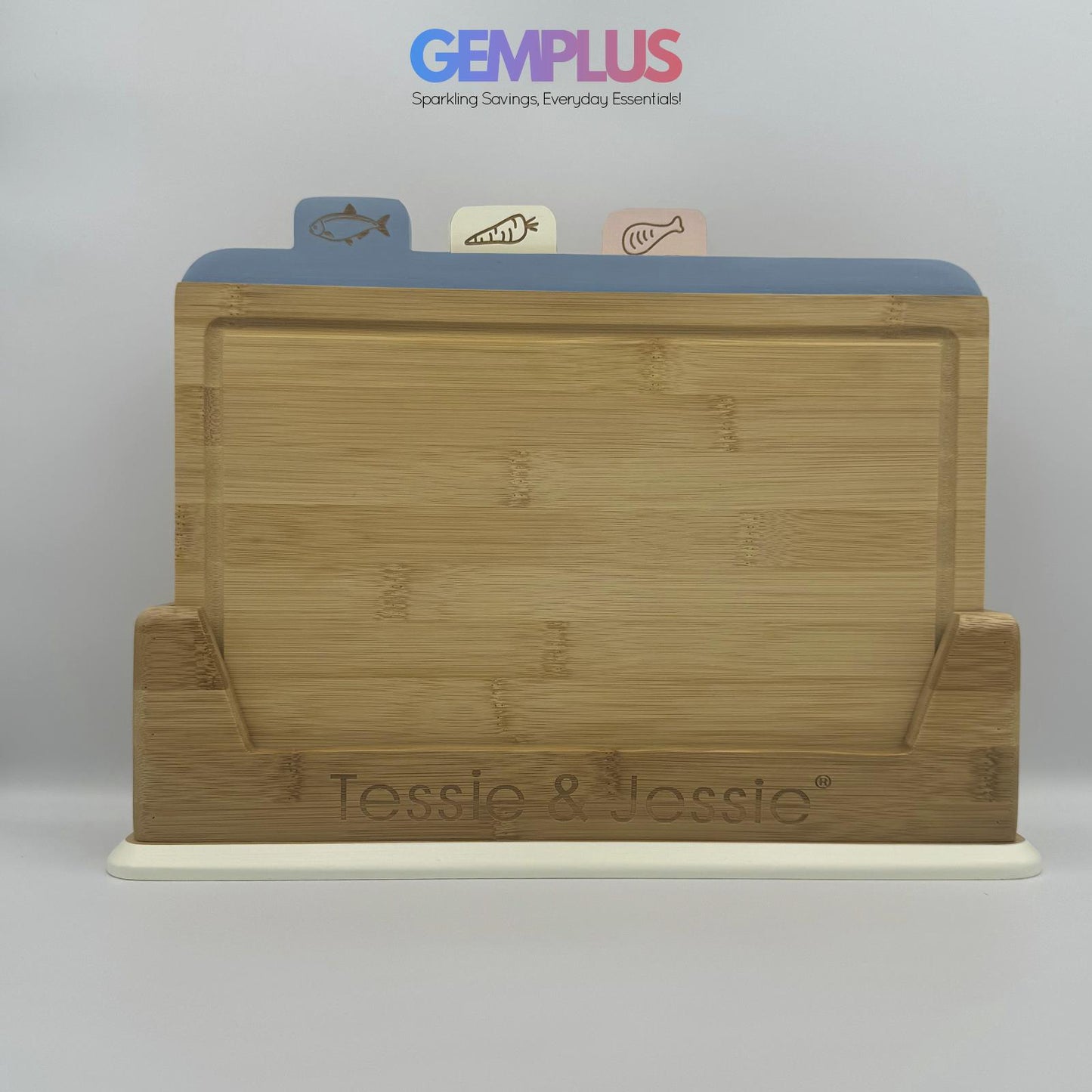 GEM+ | Premium Natural Bamboo Color Coded Chopping Board Set Veggies Meat 3/4pcs