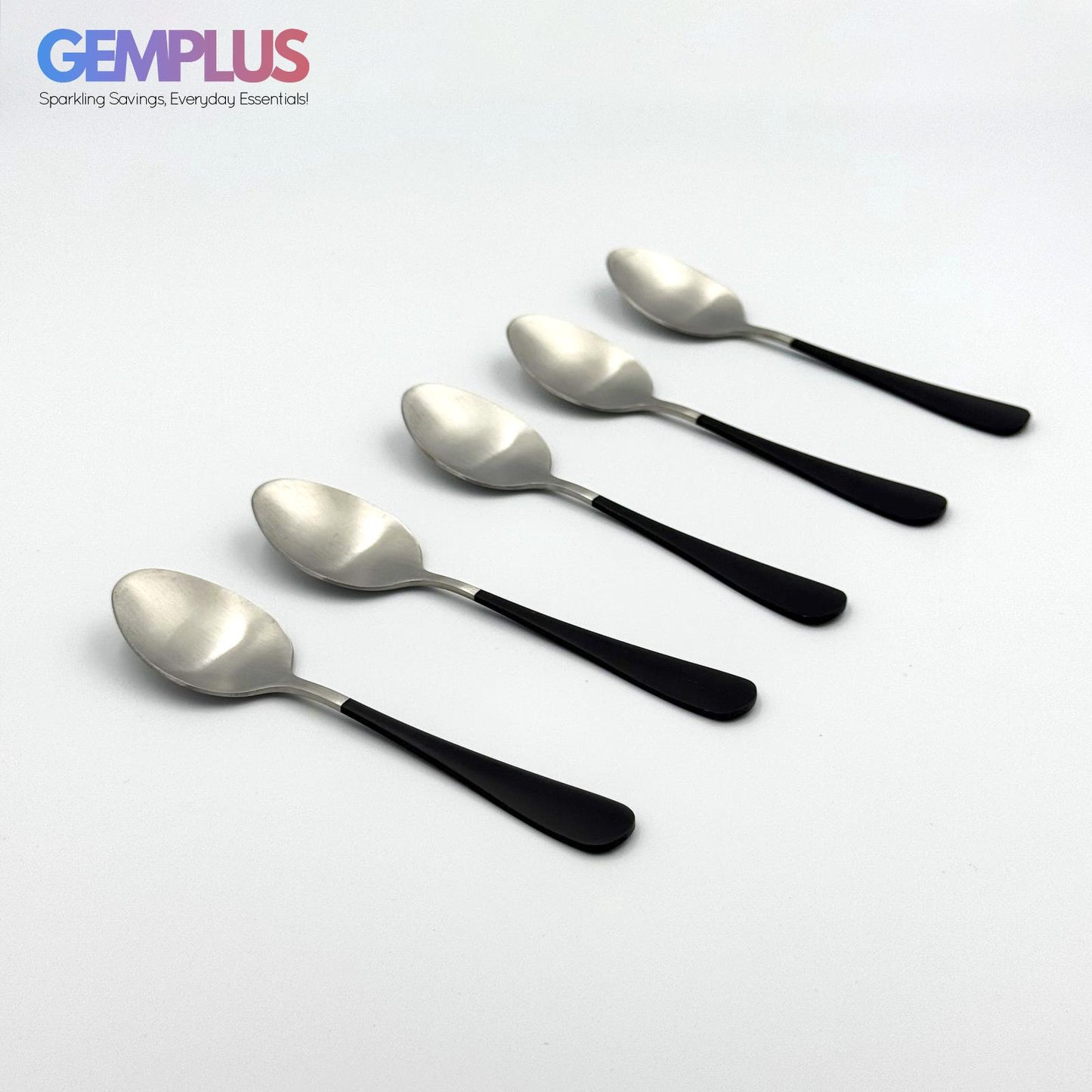 GEM+ | 24-Piece Stainless Steel Cutlery Set With Black Handle Rust-Resistant