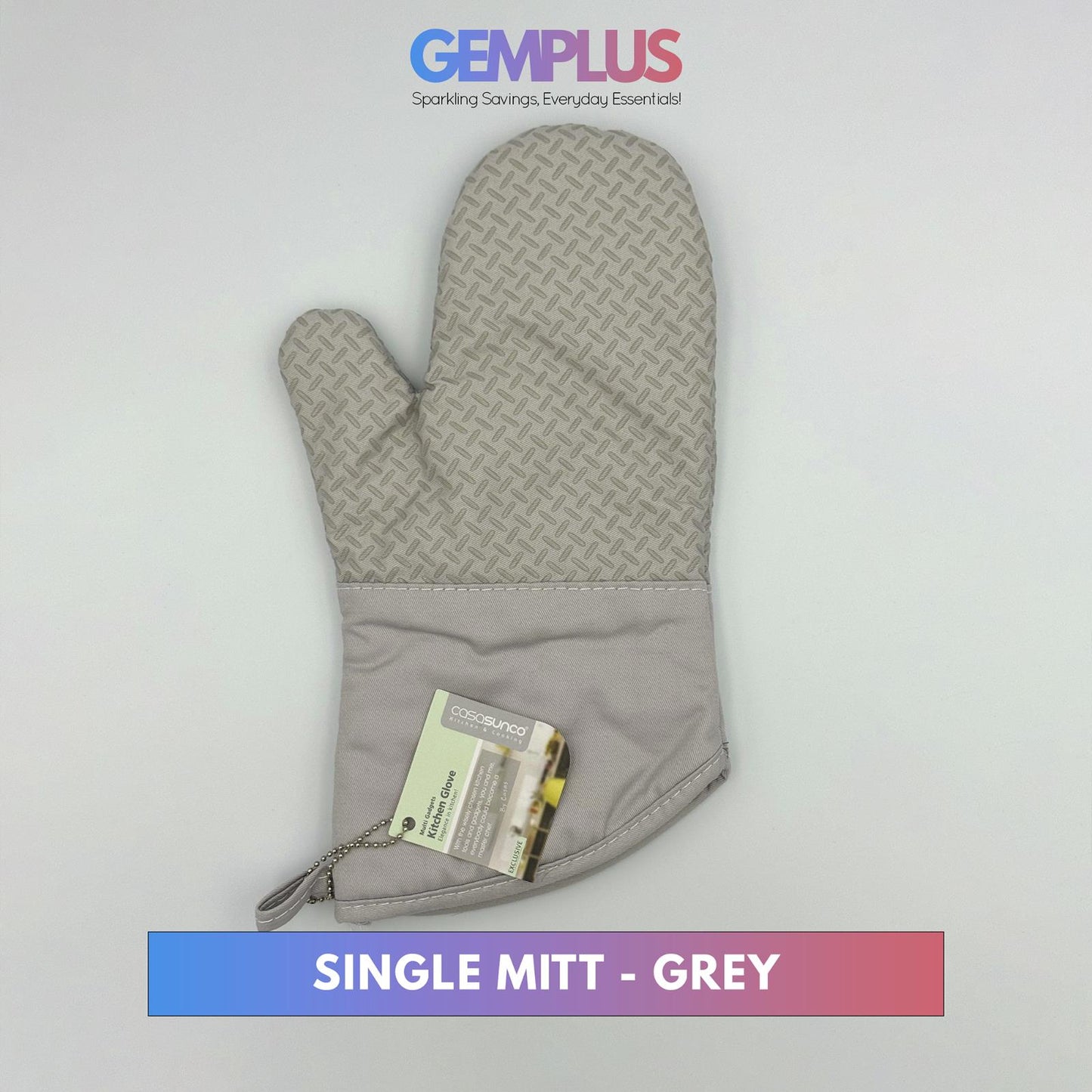 GEM+ | Premium Oven Mitt Silicone - Heat Resistant Non-Slip Grip Baking BBQ Gril