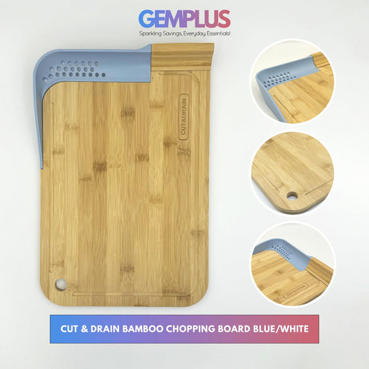 GEM+ | Premium Natural Bamboo Chopping Board with Cut and Drain