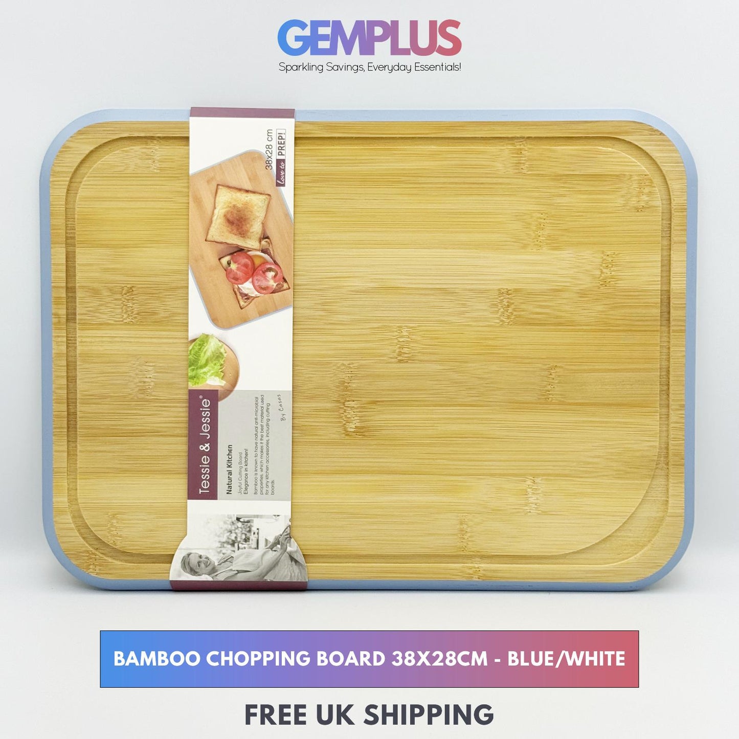 GEM+ | Premium Natural Bamboo Large Chopping Board Durable Eco-Friendly Elegant