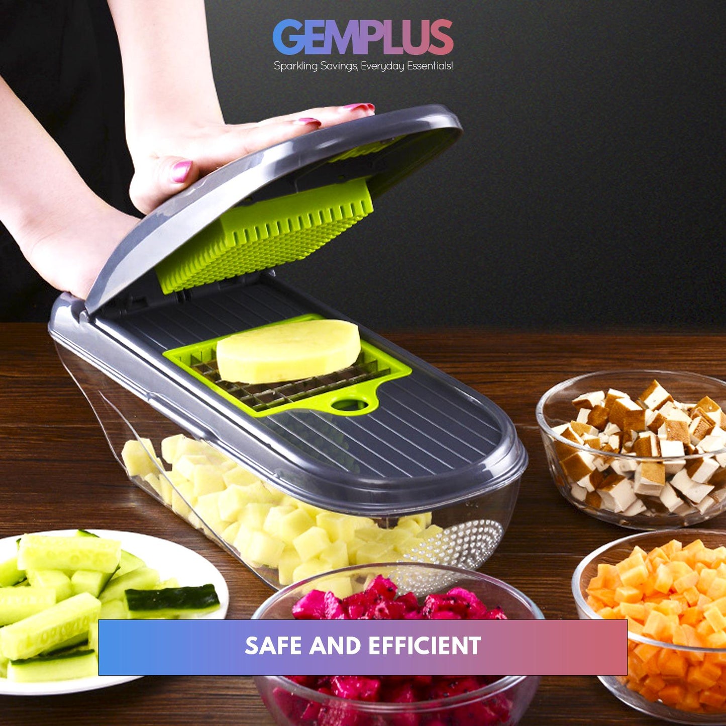 GEM+ | 15 PCS Premium Multifunctional Vegetable Cutter Slicer Dicer Grate