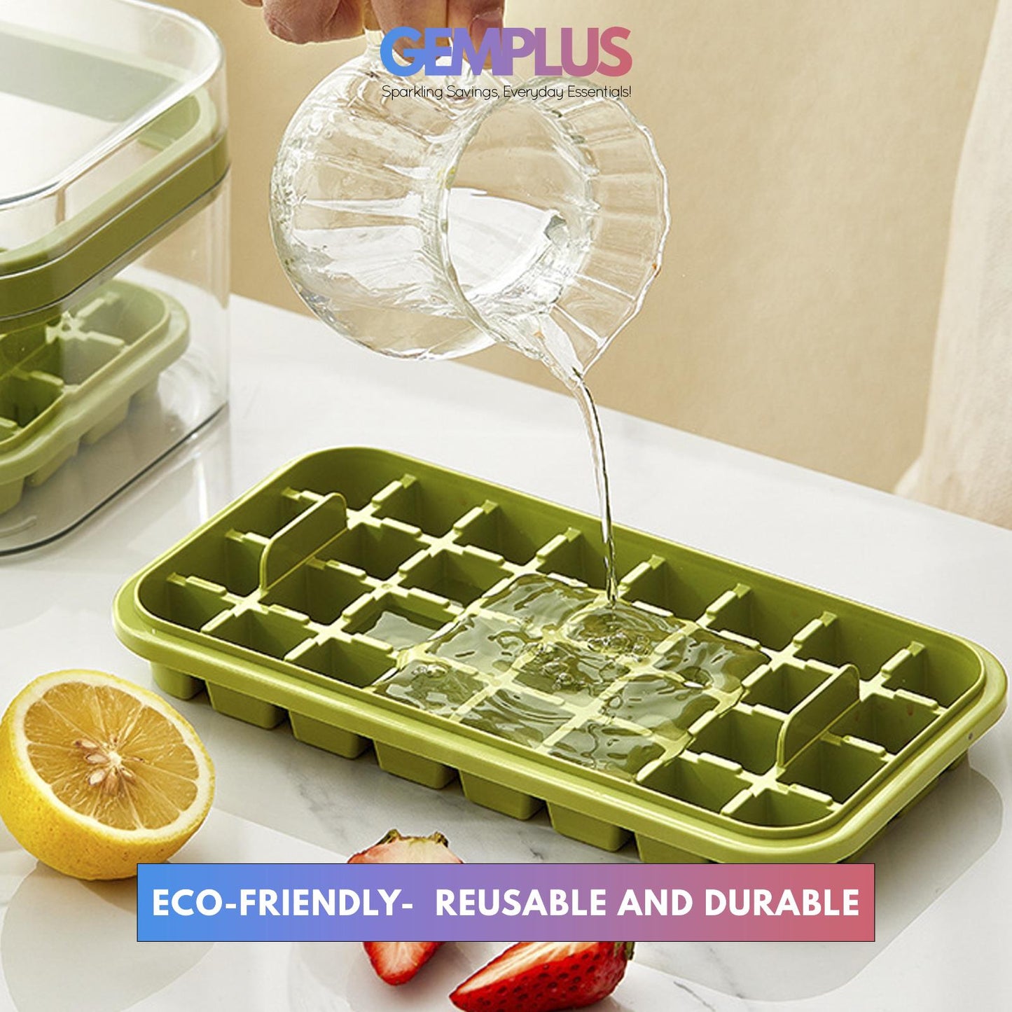 GEM+ | Easy Release Ice Cube Mould One-Touch Mechanism - Perfect Ice Every Time