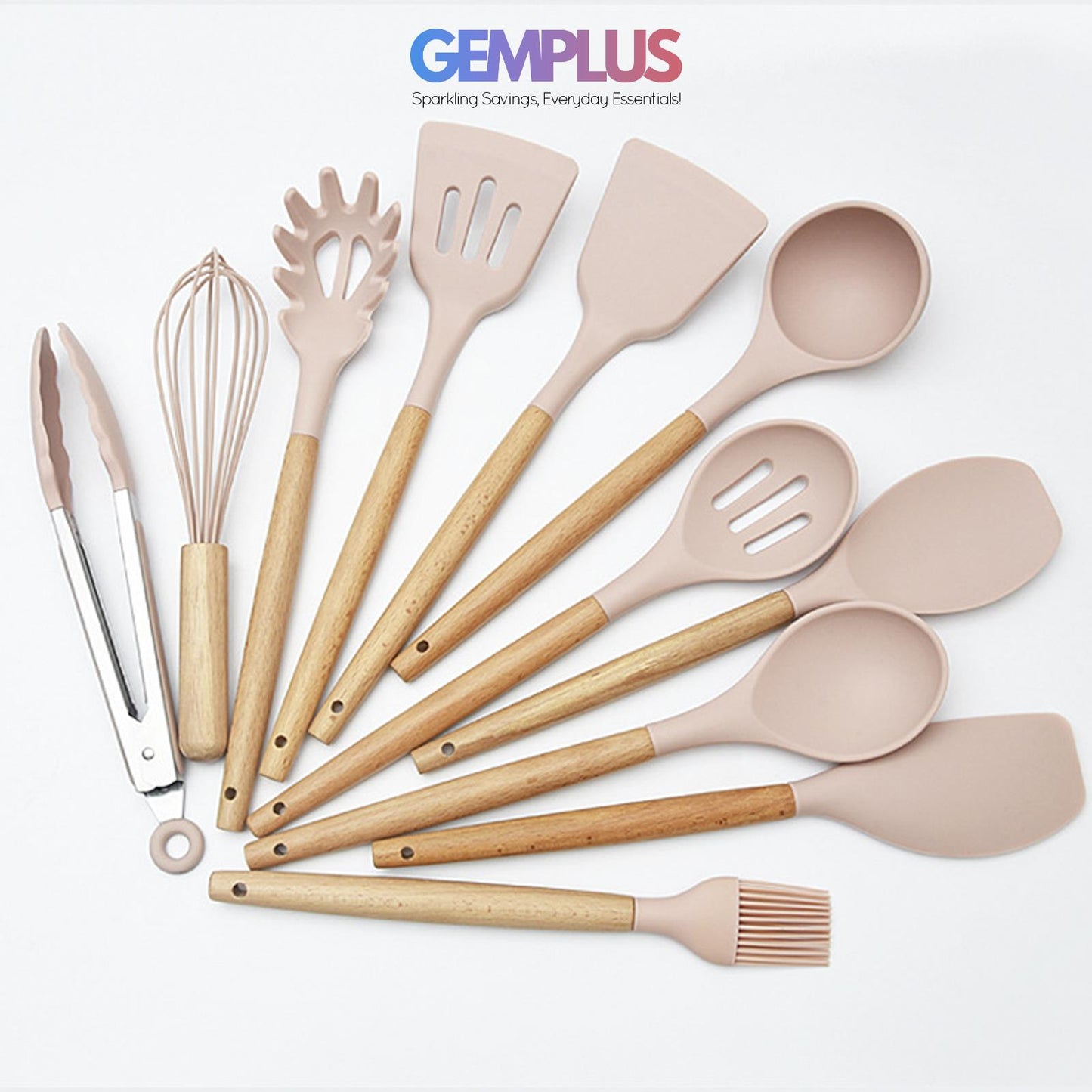 GEM+ | Premium 12-Piece Cooking & Baking Utensil Set Silicone Non-Stick BPA-FREE