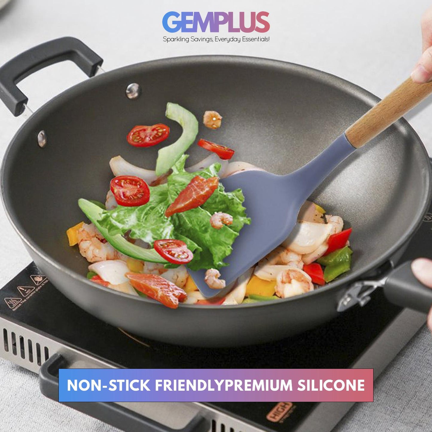 GEM+ | Premium 12-Piece Cooking & Baking Utensil Set Silicone Non-Stick BPA-FREE