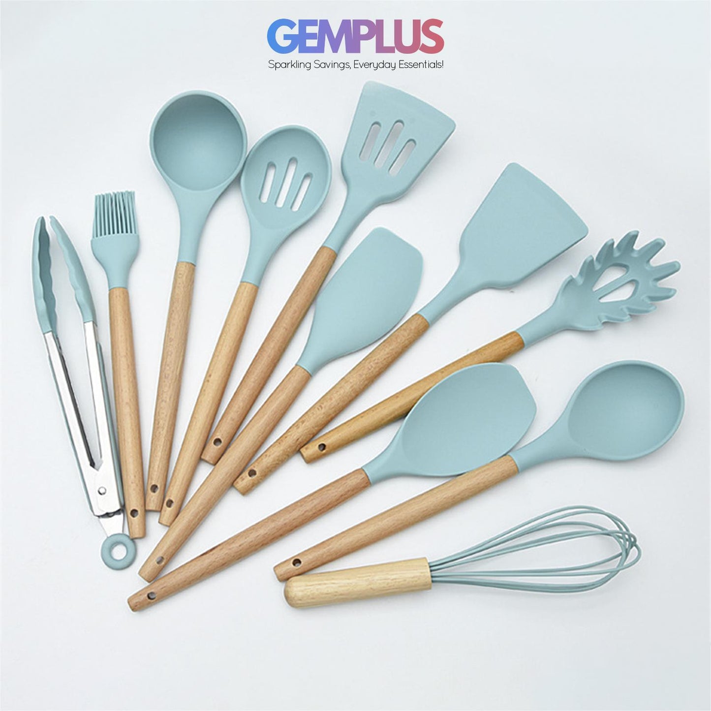 GEM+ | Premium 12-Piece Cooking & Baking Utensil Set Silicone Non-Stick BPA-FREE