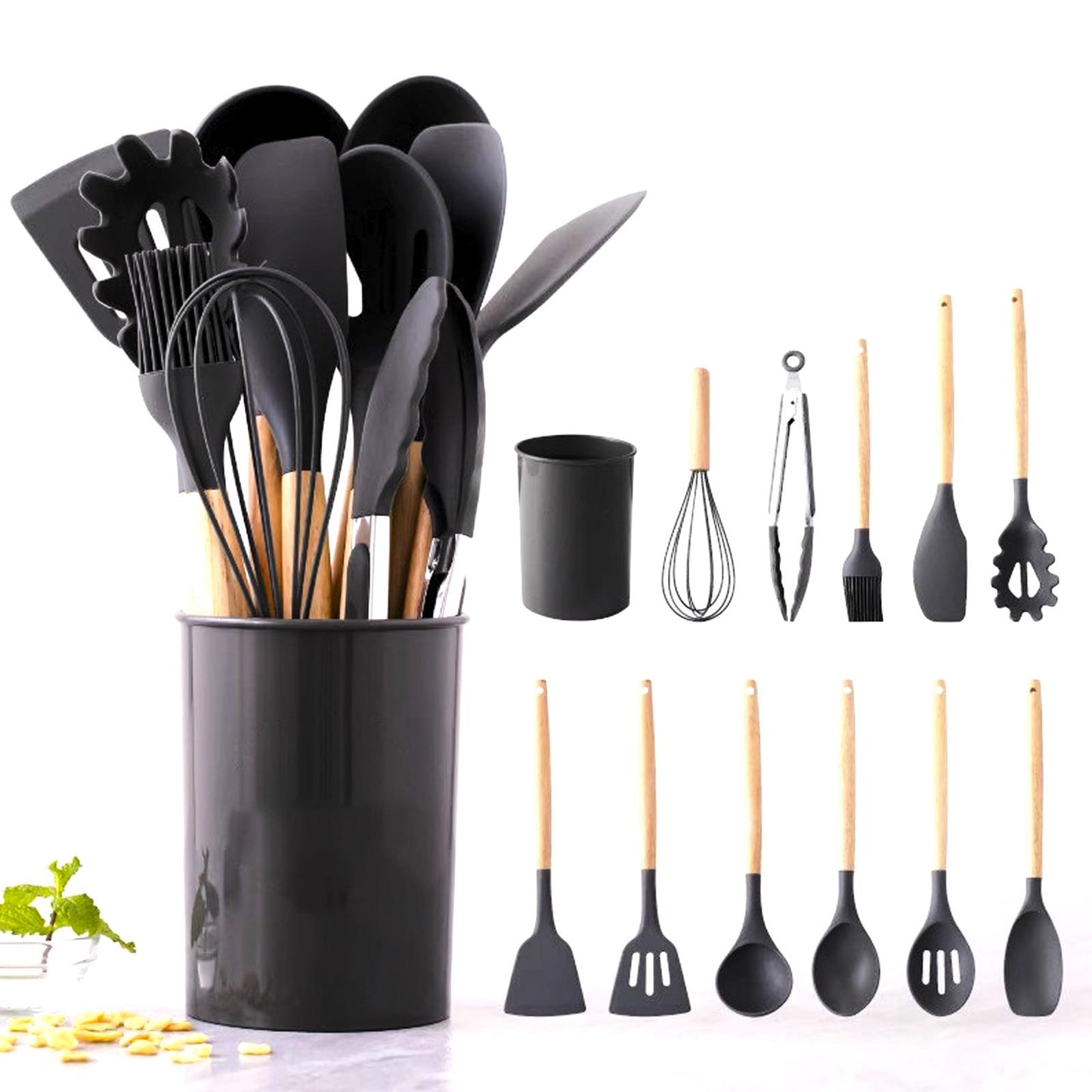 GEM+ | Premium 12-Piece Cooking & Baking Utensil Set Silicone Non-Stick BPA-FREE