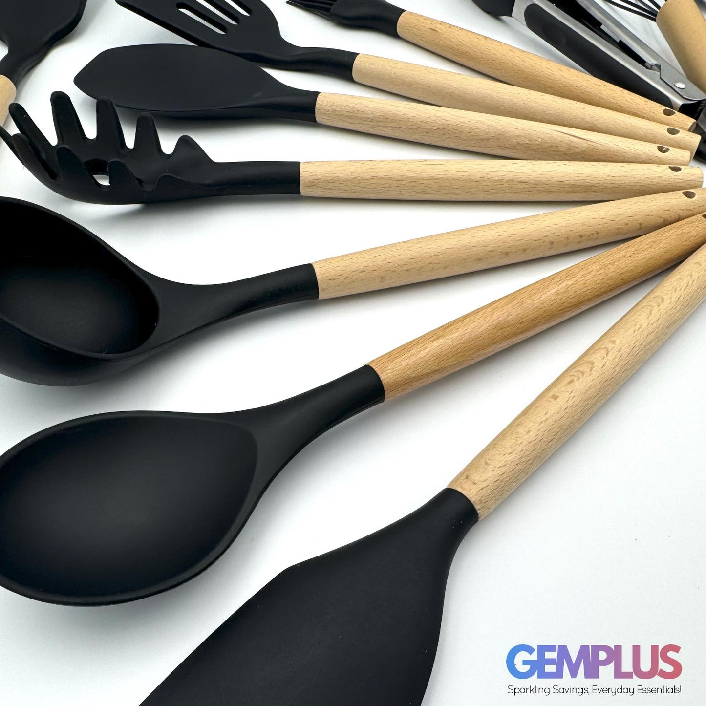 GEM+ | Premium 12-Piece Cooking & Baking Utensil Set Silicone Non-Stick BPA-FREE