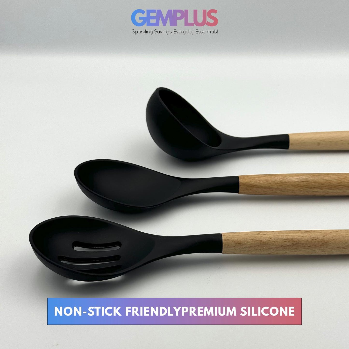 GEM+ | Premium 12-Piece Cooking & Baking Utensil Set Silicone Non-Stick BPA-FREE