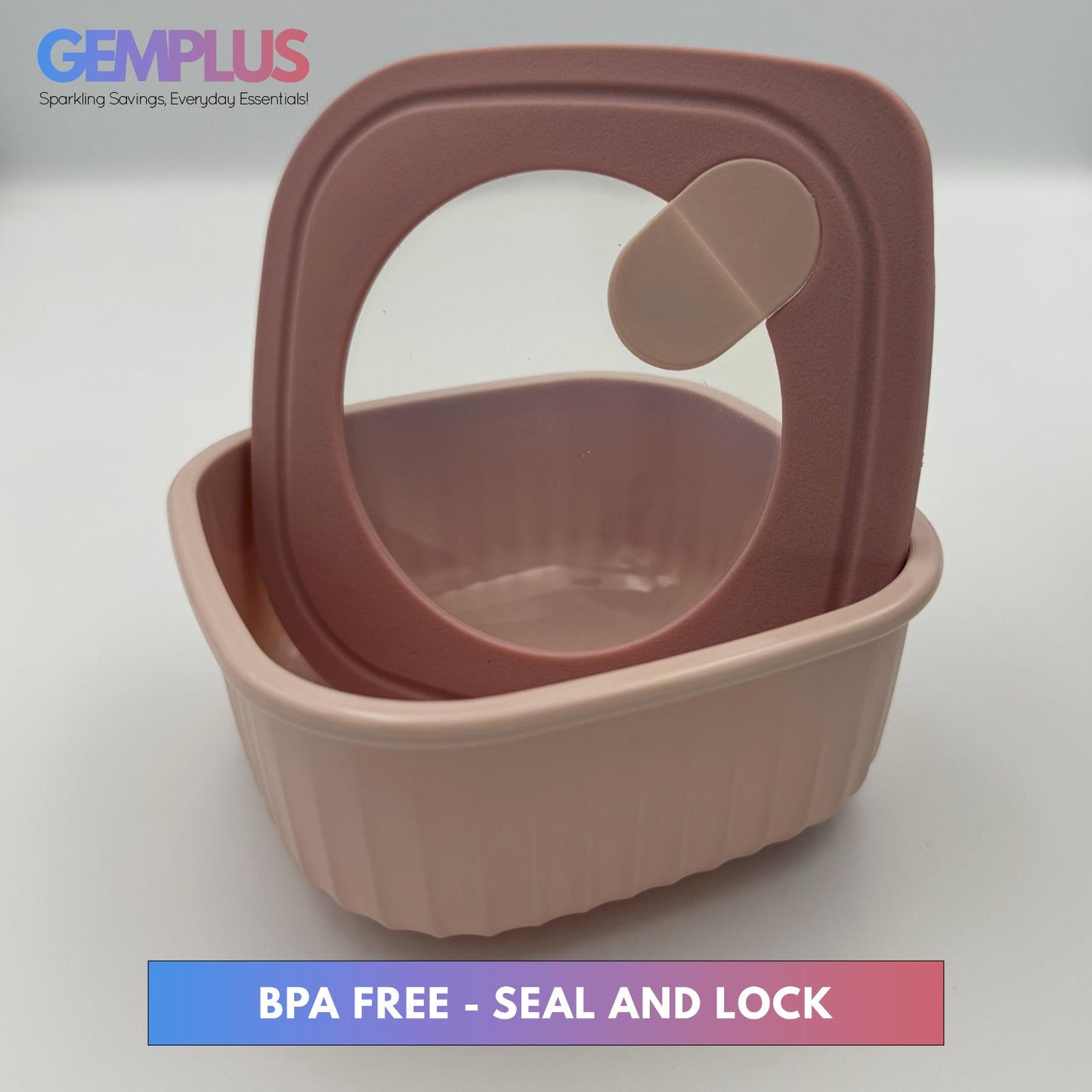 GEM+ | 4-Piece BPA-Free Food Container Set with Lock & Seal Silicone Lids