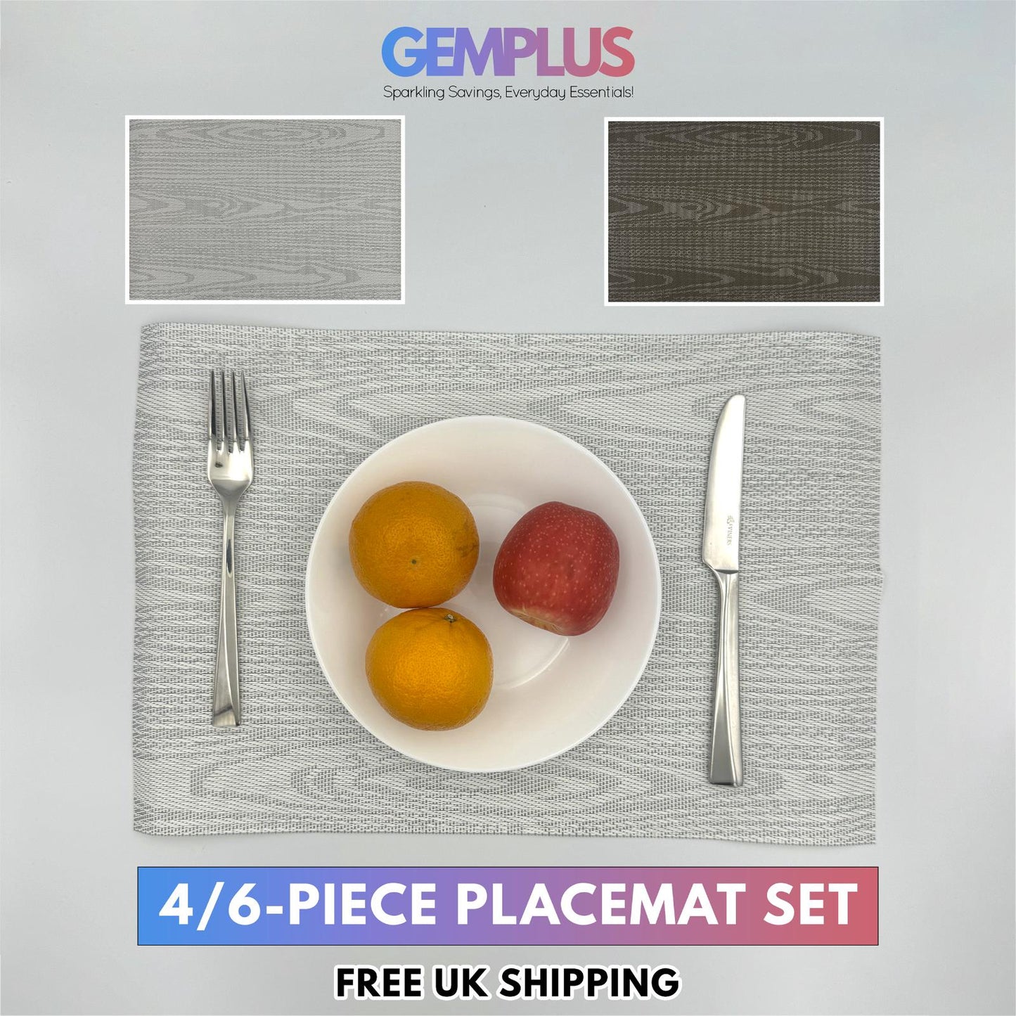 GEM+ | Premium 4/6-Piece Placemat Set – Durable Heat-Resistant Easy to Clean