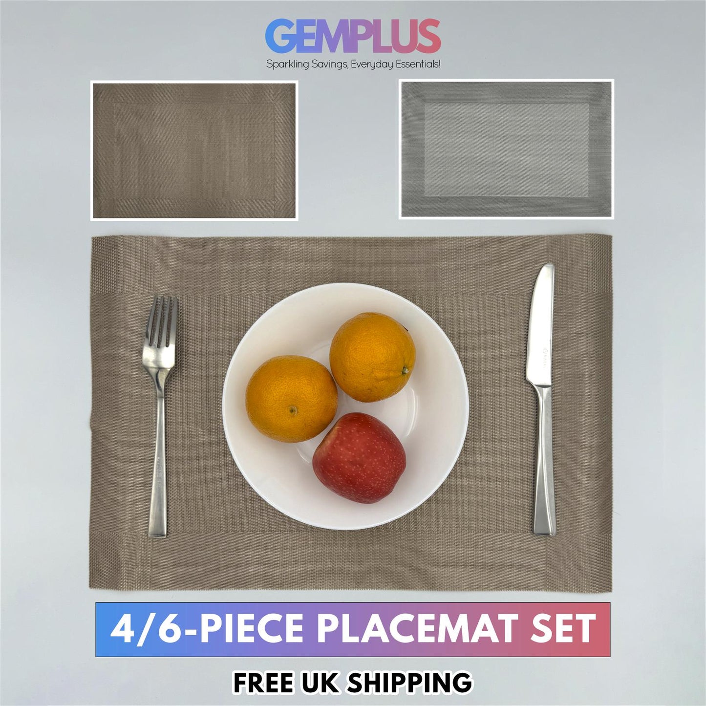 GEM+ | Premium 4/6-Piece Placemat Set Durable Heat-Resistant Easy to Clean