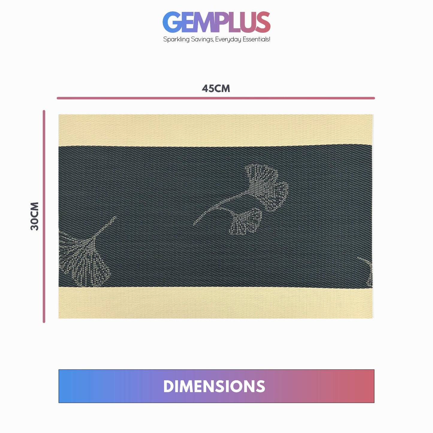 GEM+ | Premium 4/6-Piece Placemat Set Durable Heat Resistant Easy to Clean