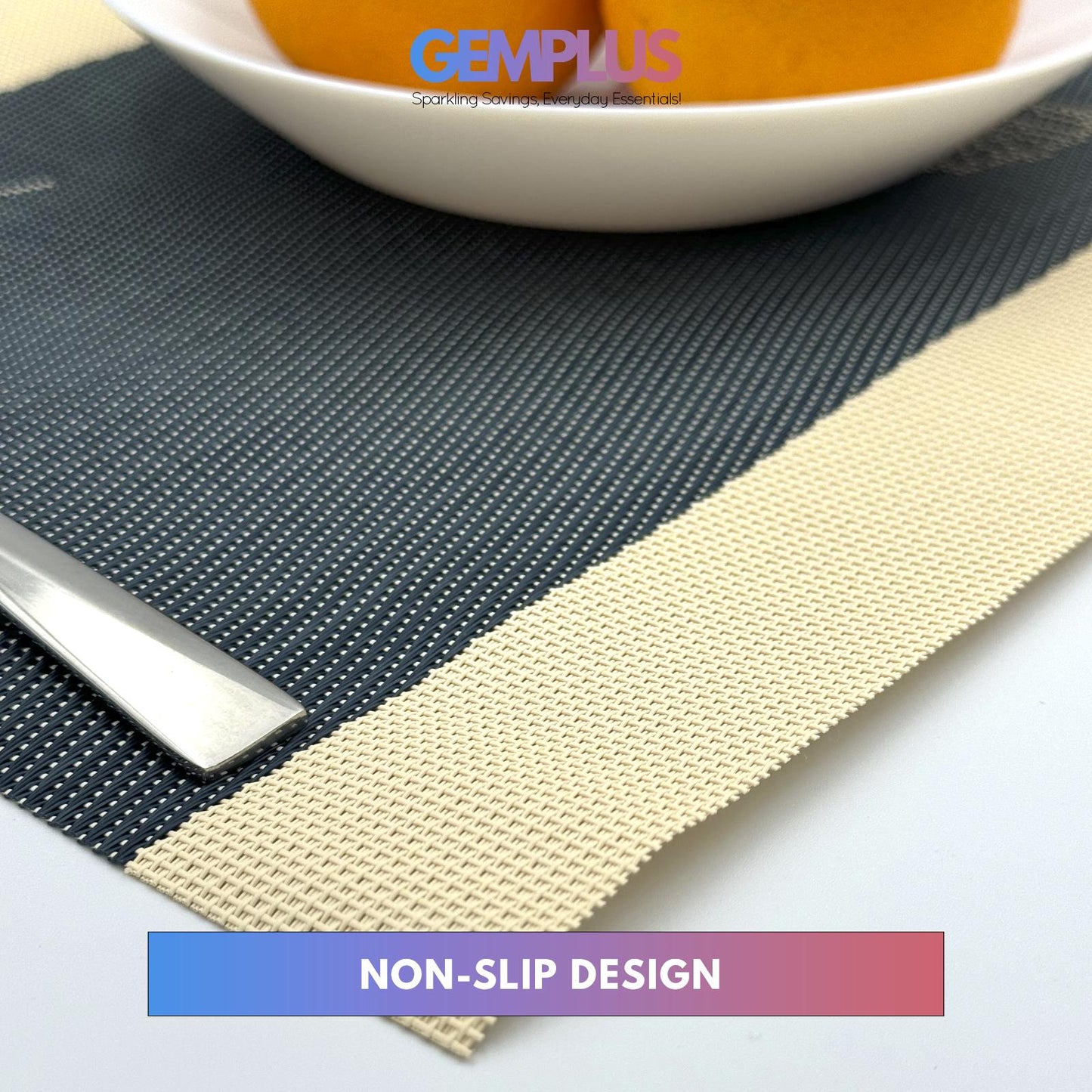 GEM+ | Premium 4/6-Piece Placemat Set Durable Heat Resistant Easy to Clean
