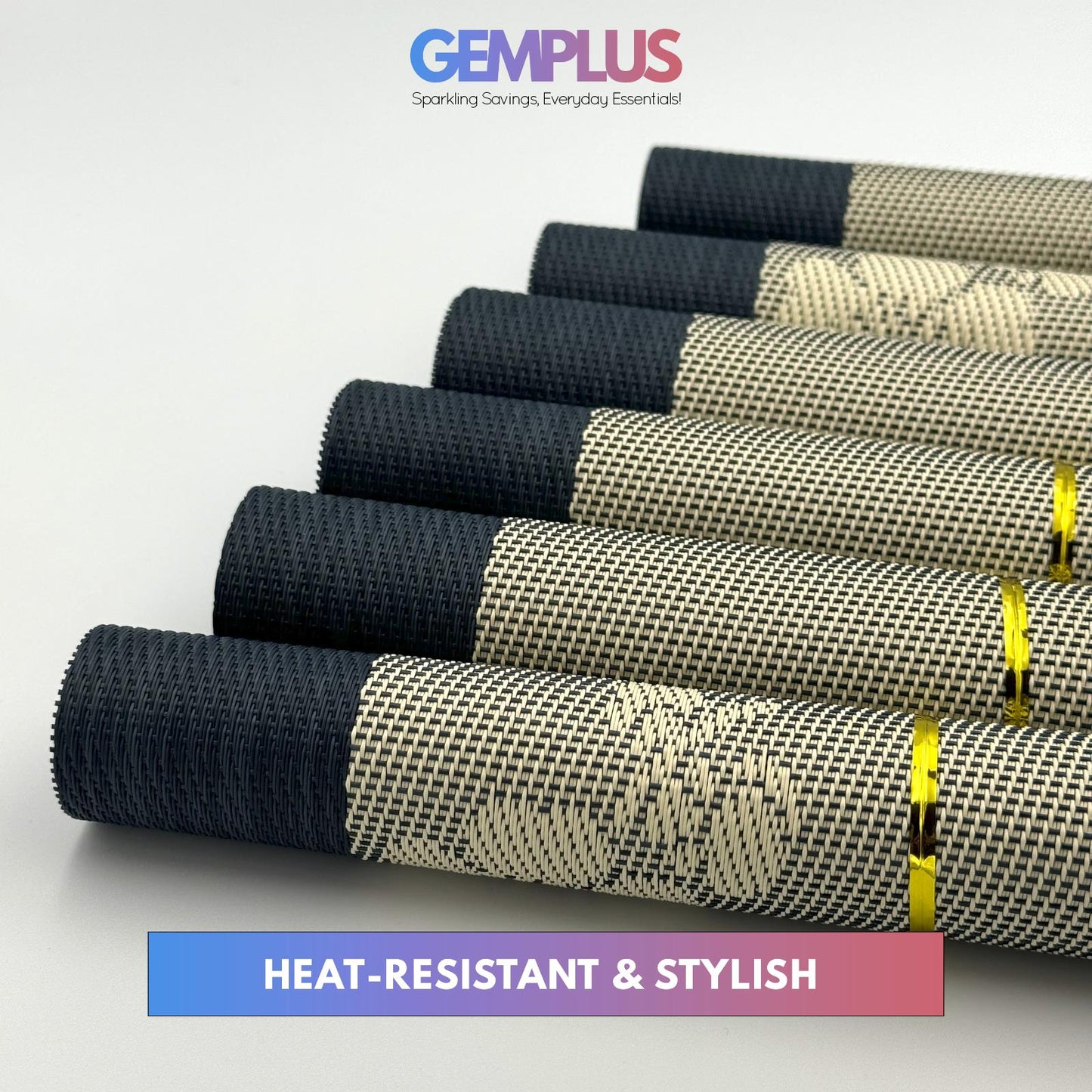 GEM+ | Premium 4/6-Piece Placemat Set Durable Heat Resistant Easy to Clean