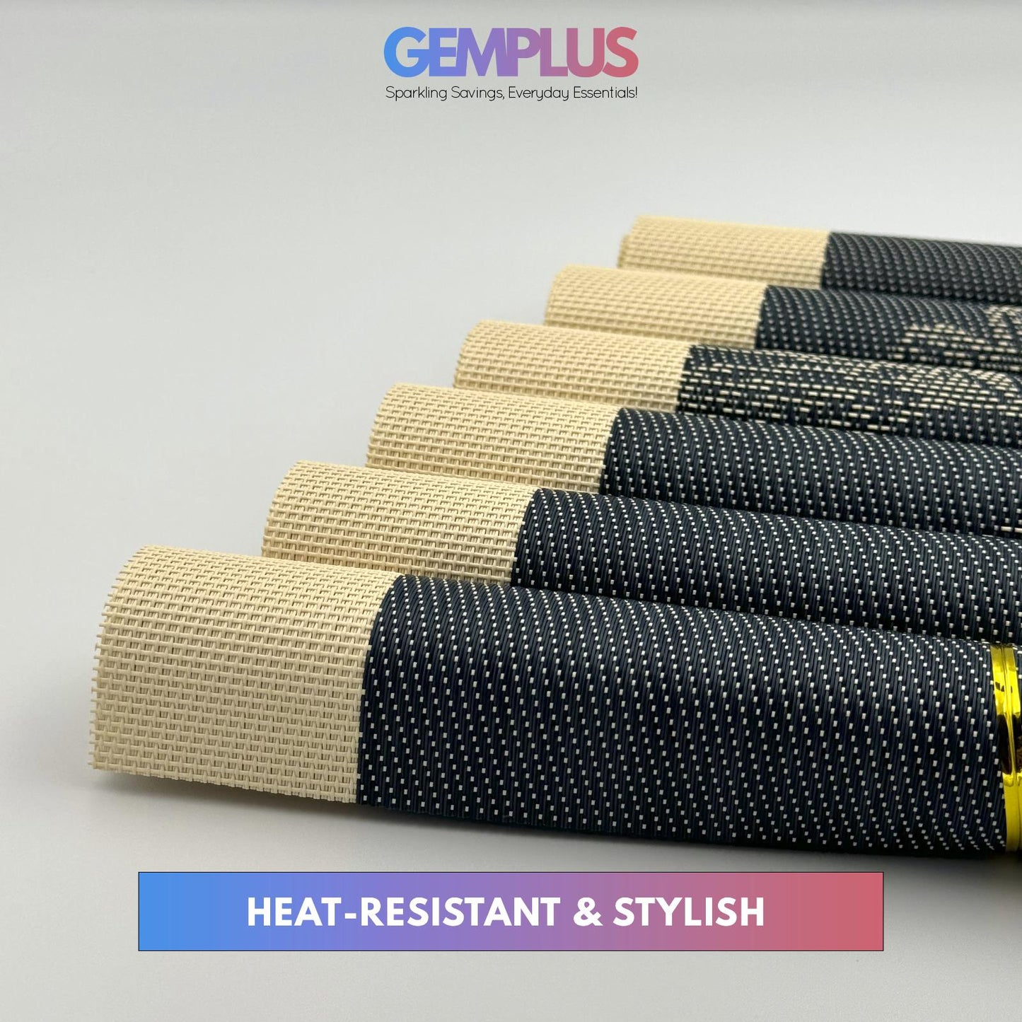 GEM+ | Premium 4/6-Piece Placemat Set Durable Heat Resistant Easy to Clean