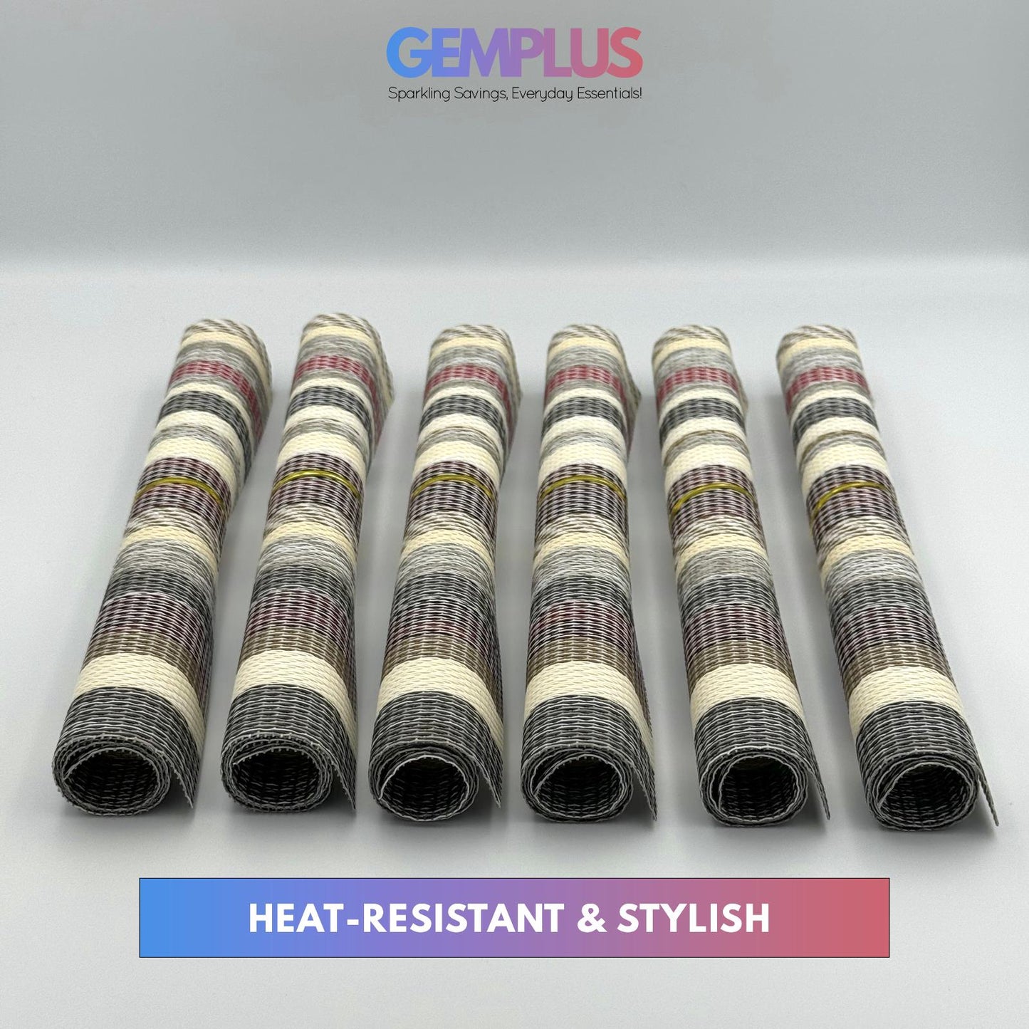 GEM+ | Premium 4/6 Piece Placemat Set Durable Heat-Resistant Easy to Clean