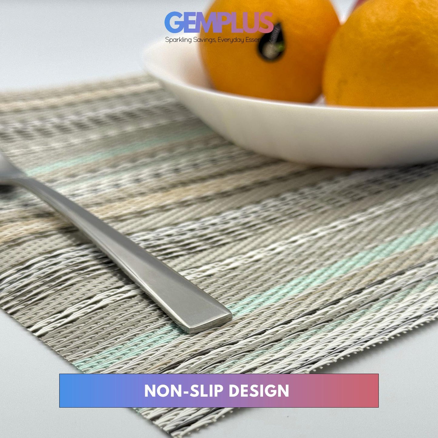 GEM+ | Premium 4/6 Piece Placemat Set Durable Heat-Resistant Easy to Clean
