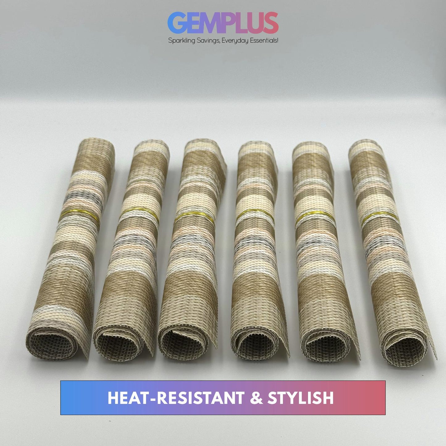 GEM+ | Premium 4/6 Piece Placemat Set Durable Heat-Resistant Easy to Clean