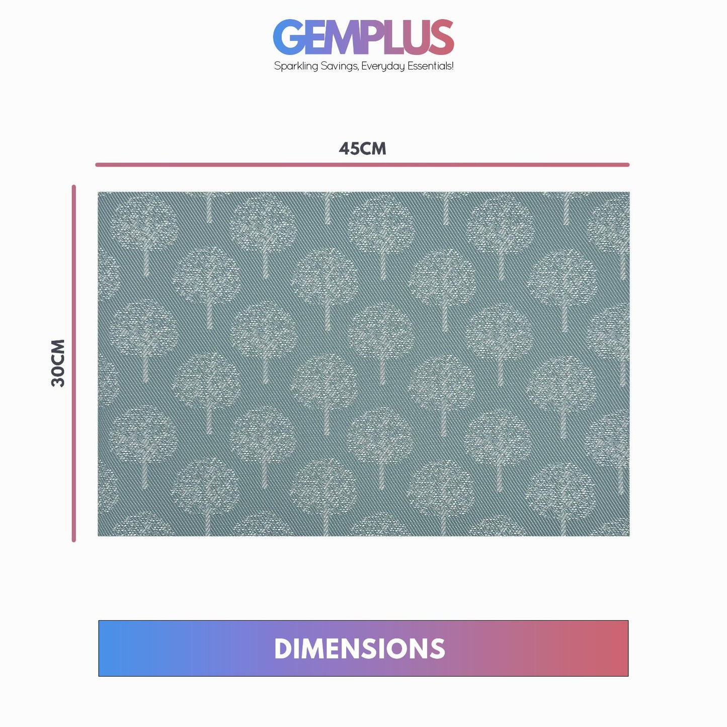 GEM+ | Premium 4/6 Piece Placemat Set Durable Heat-Resistant Easy to Clean