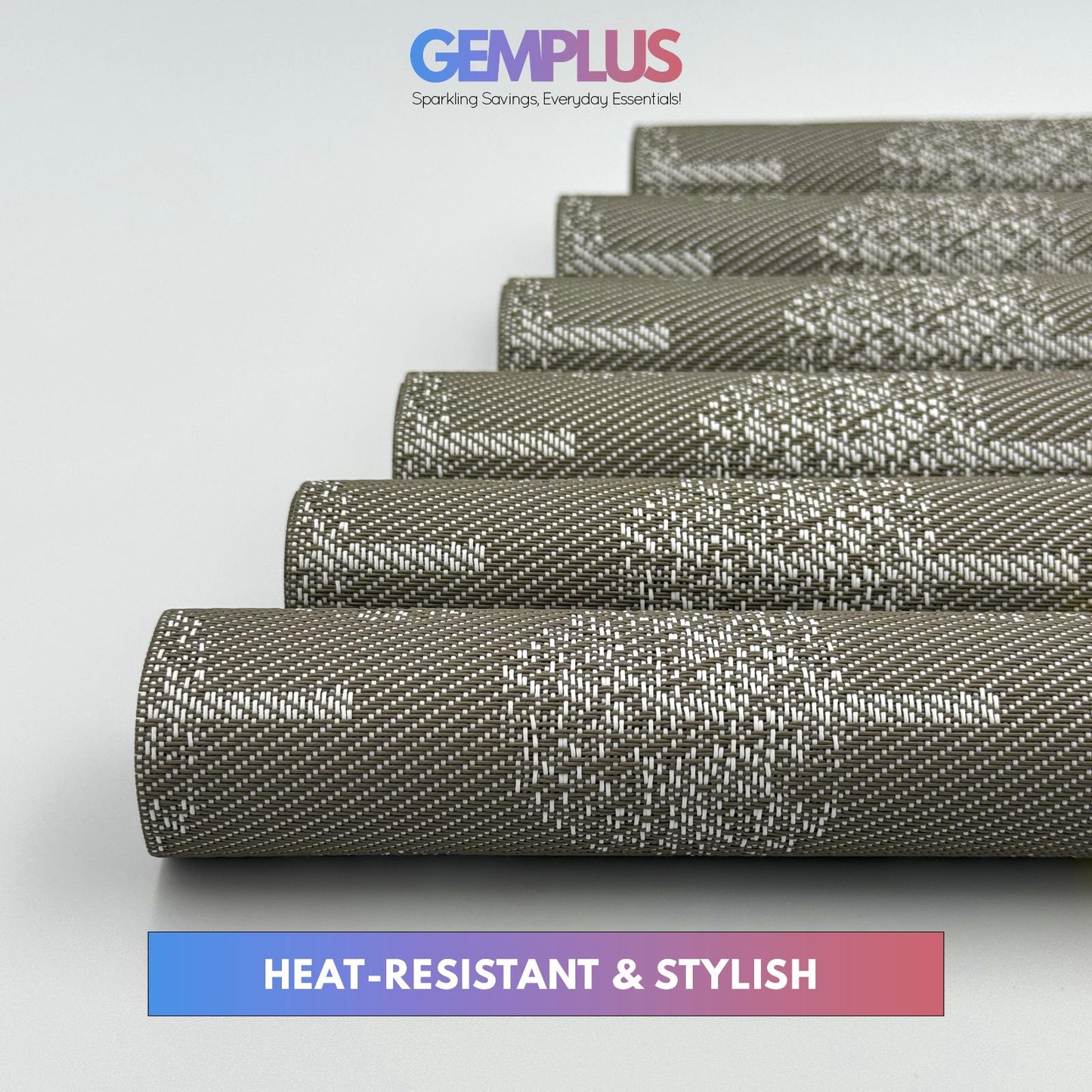 GEM+ | Premium 4/6 Piece Placemat Set Durable Heat-Resistant Easy to Clean