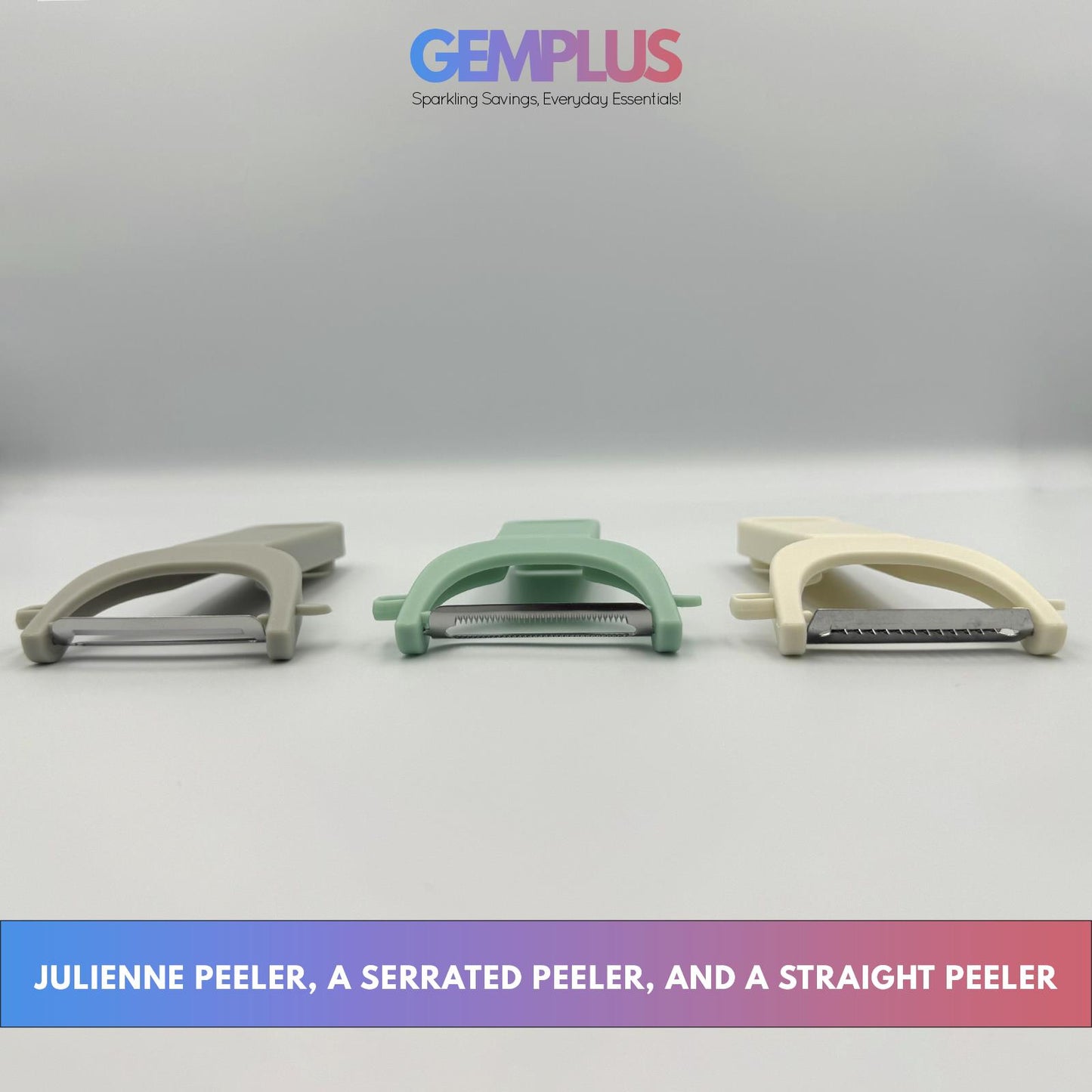 GEM+ | 3 PCS Premium Potato Vegetable & Fruit Peeler Set Stainless Steel