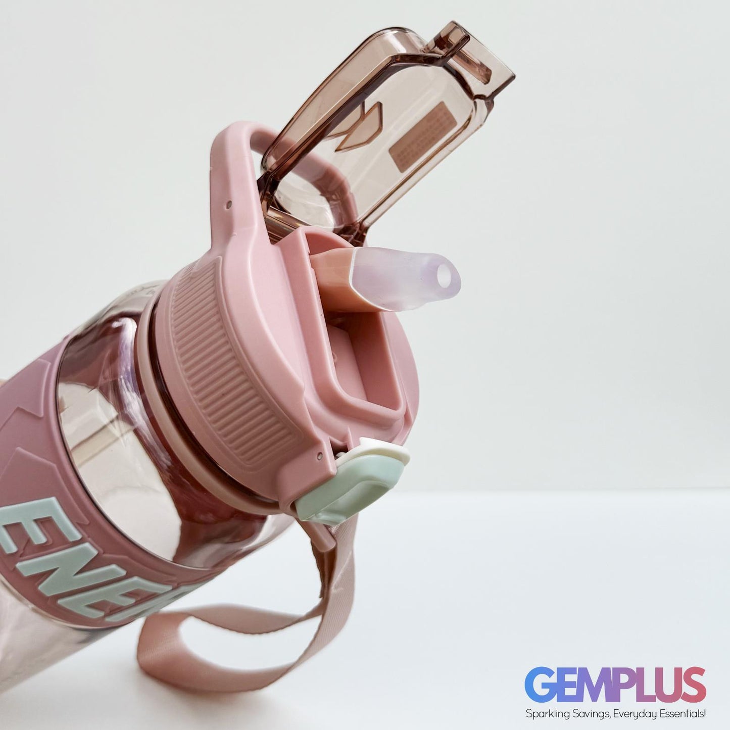 GEM+| 650ml Reusable Water Bottle with Straw BPA Leakproof Sports Gym Travel