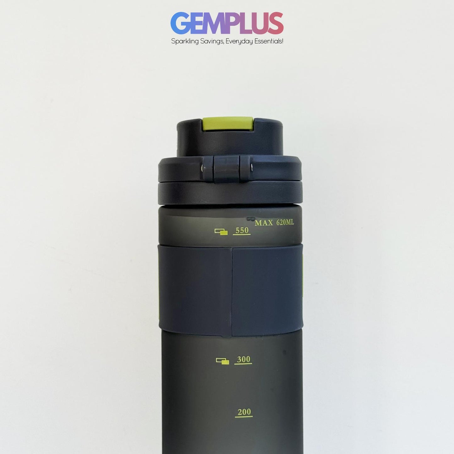 GEM+| 620ml Reusable Water Bottle with Straw BPA Leakproof Sports Gym Travel