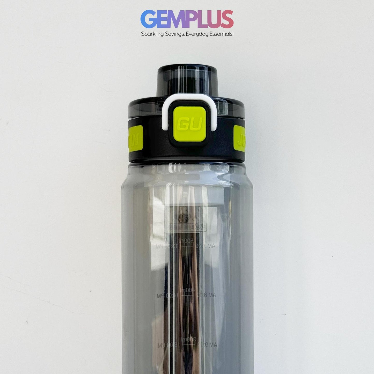 GEM+| 680ml Reusable Water Bottle with Straw BPA Leakproof Sports Gym Travel
