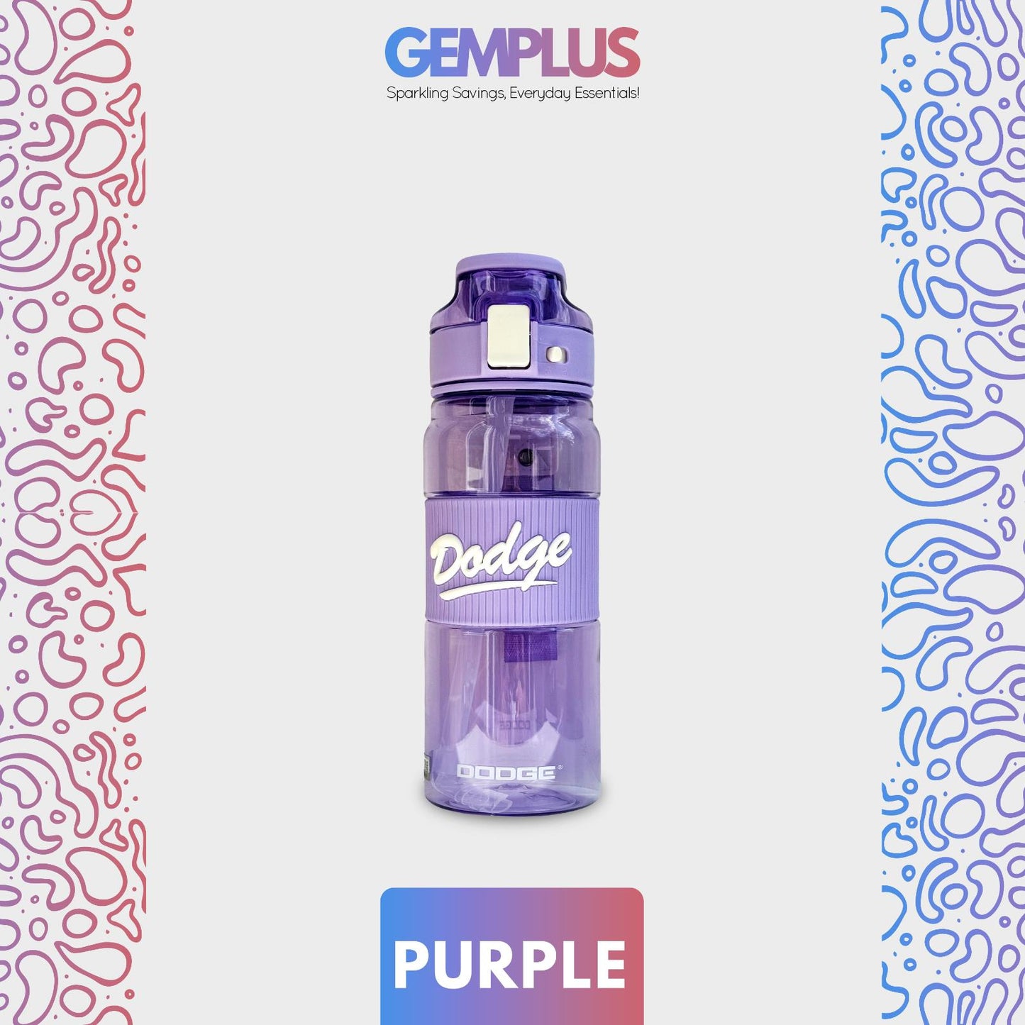 GEM+| 670 ML Reusable Water Bottle with Straw BPA Leakproof Sports Gym Travel