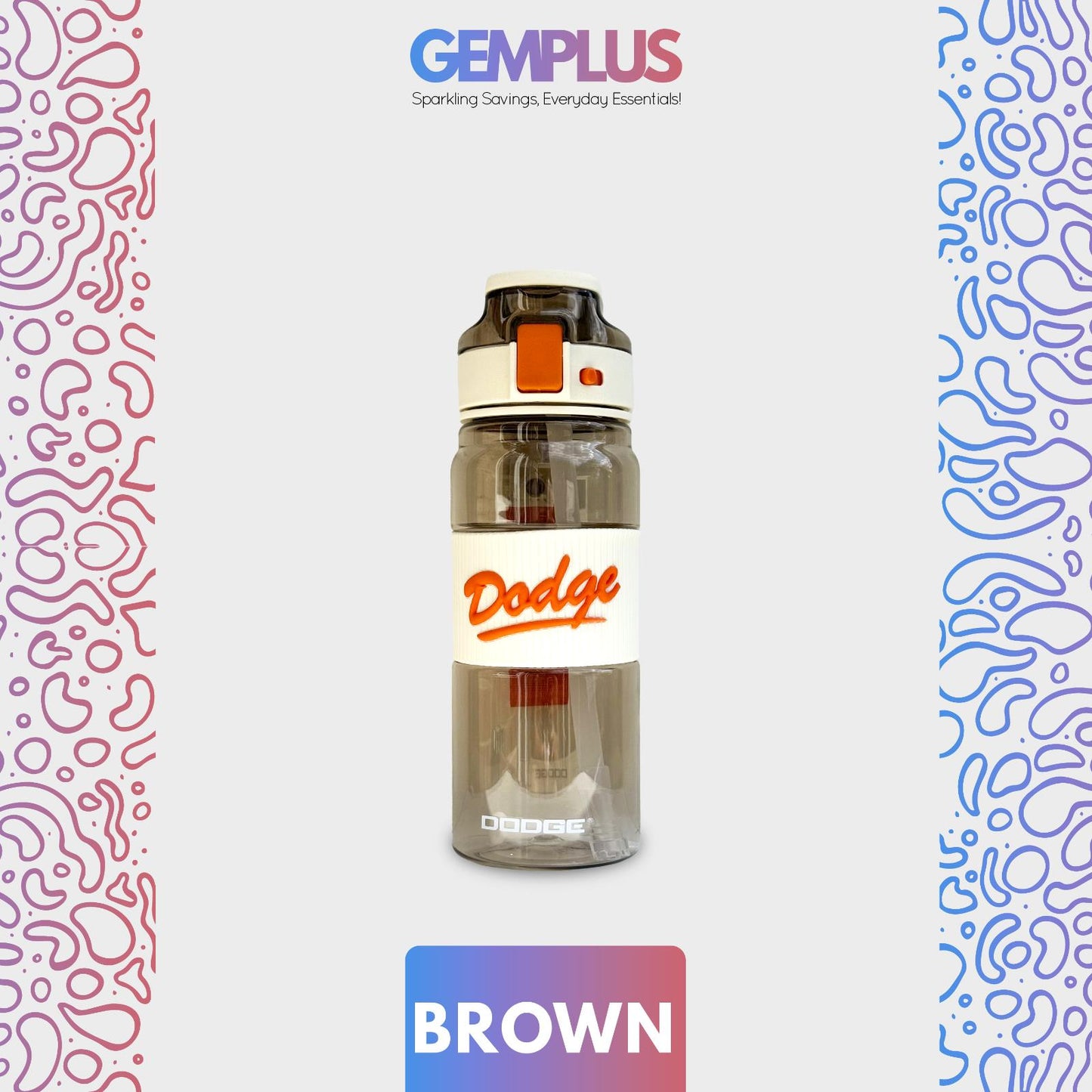 GEM+| 670 ML Reusable Water Bottle with Straw BPA Leakproof Sports Gym Travel
