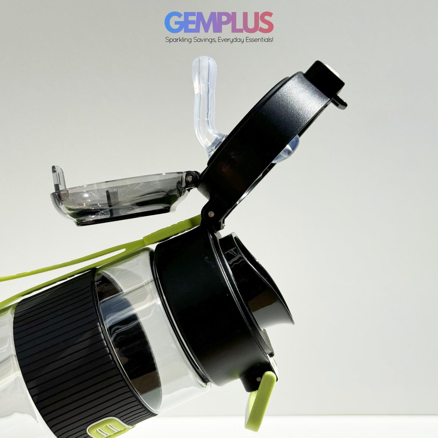 GEM+| 620 ML Reusable Water Bottle with Straw BPA Leakproof Sports Gym Travel