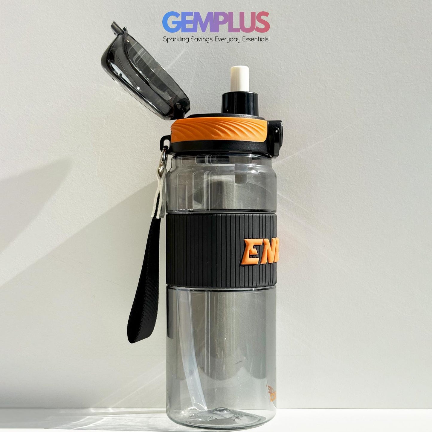 GEM+| 700ML Reusable Water Bottle with Straw BPA Leakproof Sports Gym Travel
