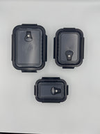 GEM+ | 3pc Borosilicate Glass Food Storage Container Set – Airtight, Leak-Proof & Durable