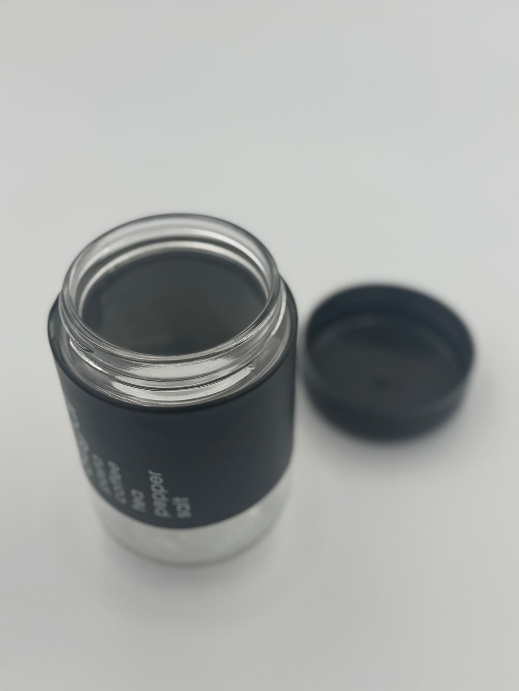 GEM+ | Black 3pc Pre-Labelled Glass Kitchen Storage Jar Set