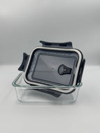 GEM+ | 3pc Borosilicate Glass Food Storage Container Set – Airtight, Leak-Proof & Durable