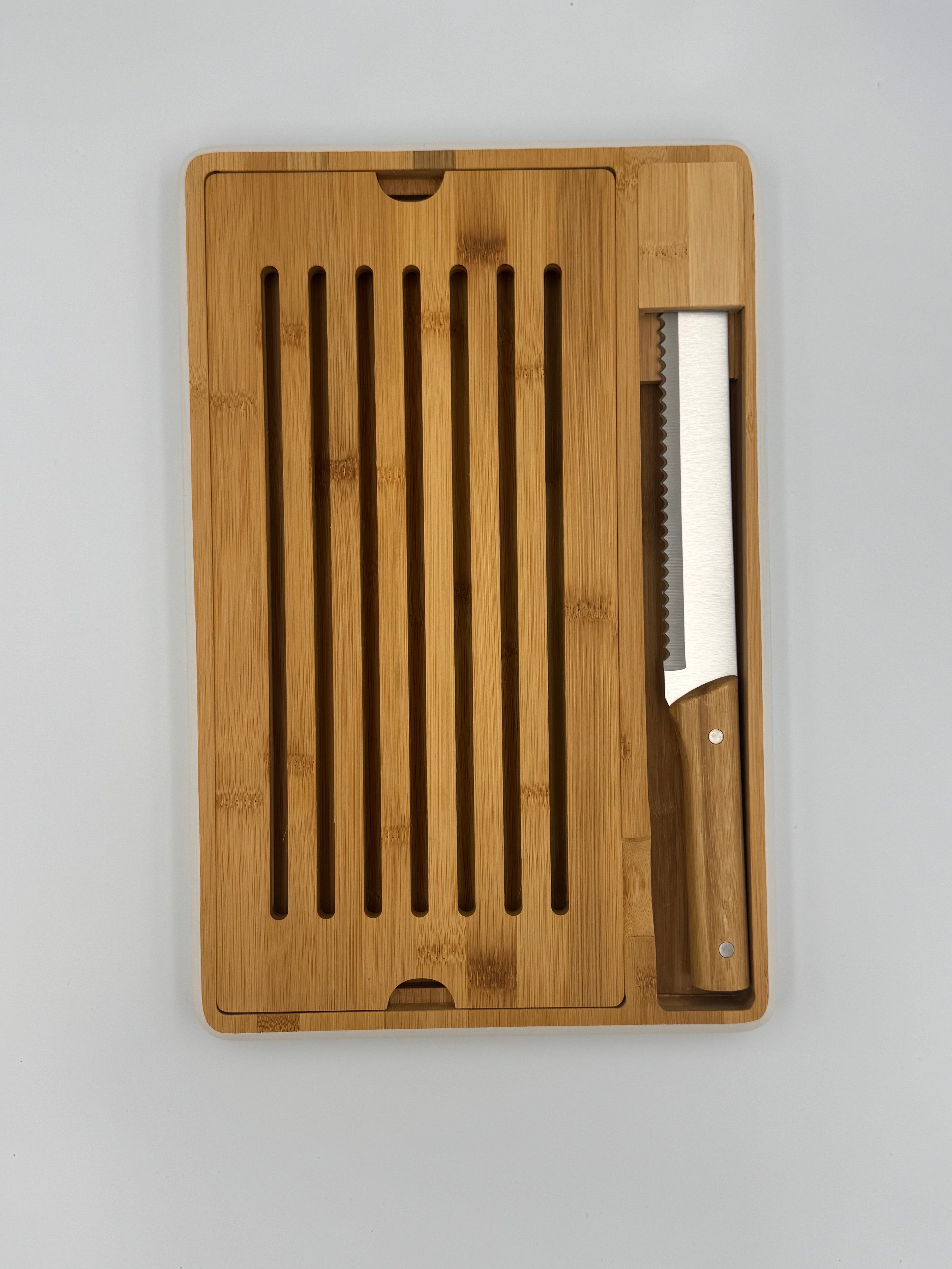 GEM+ | Bamboo Breadboard Set | Removable Slatted Tray | Eco-Friendly Kitchen