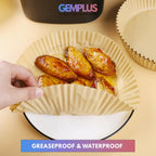 GEM+ | 100pcs Disposable Air Fryer Liners – Round & Square - 6" and 8" Sizes