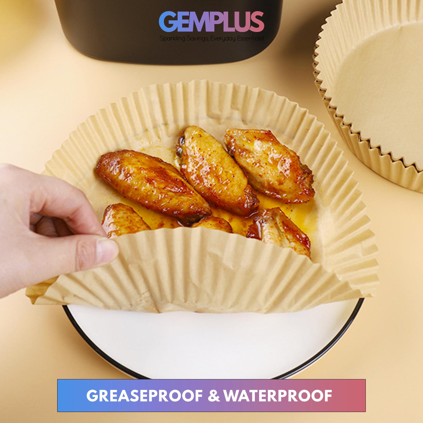 GEM+ | 100pcs Disposable Air Fryer Liners – Round & Square - 6" and 8" Sizes