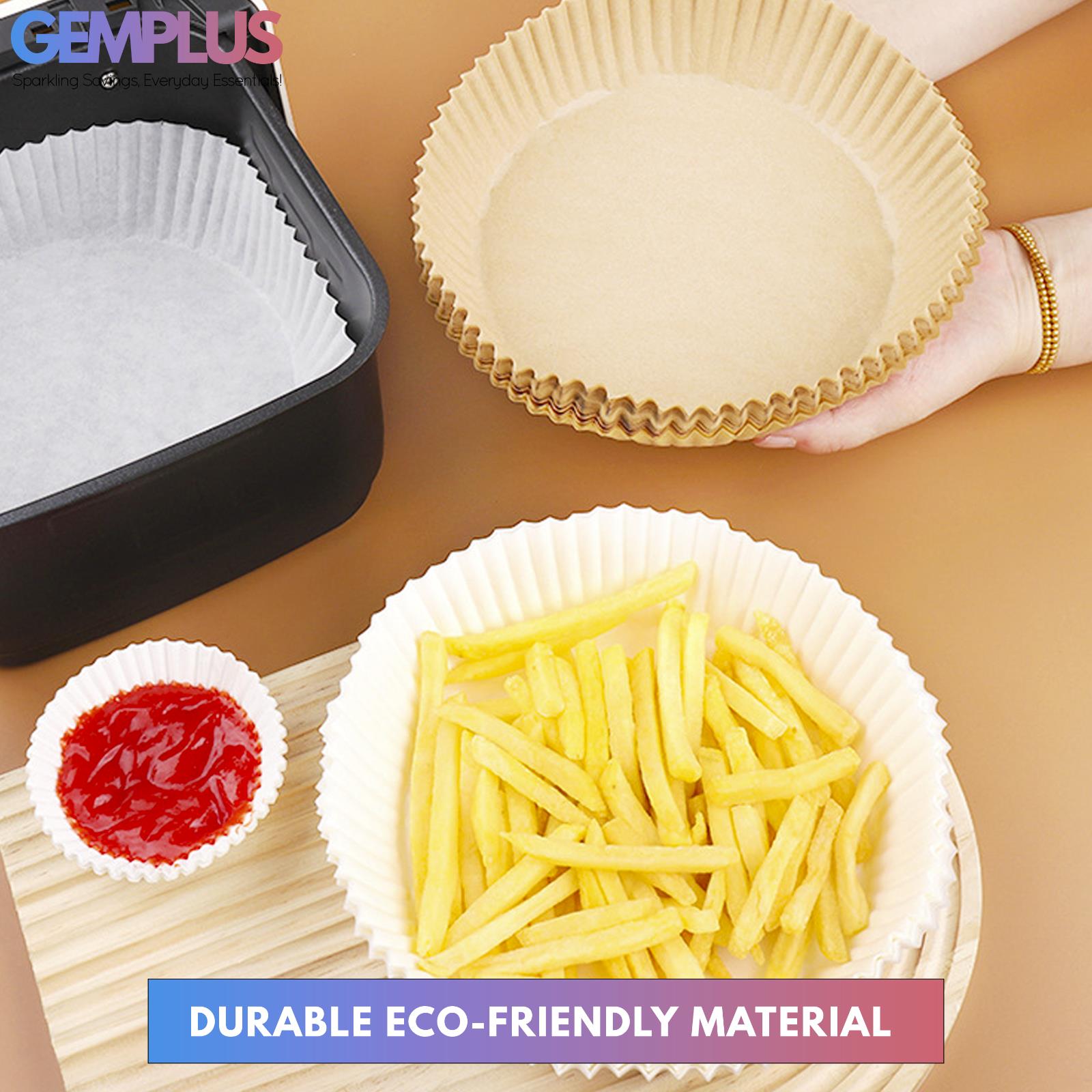 GEM+ | 100pcs Disposable Air Fryer Liners – Round & Square - 6" and 8" Sizes