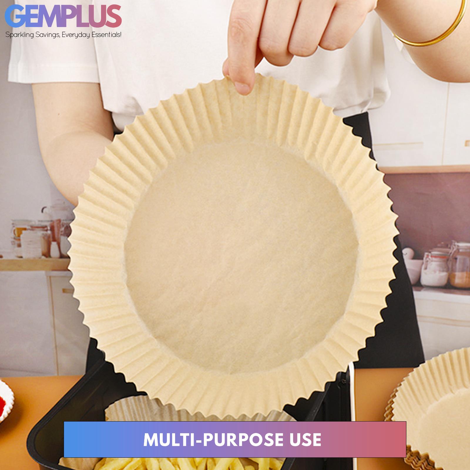 GEM+ | 100pcs Disposable Air Fryer Liners – Round & Square - 6" and 8" Sizes