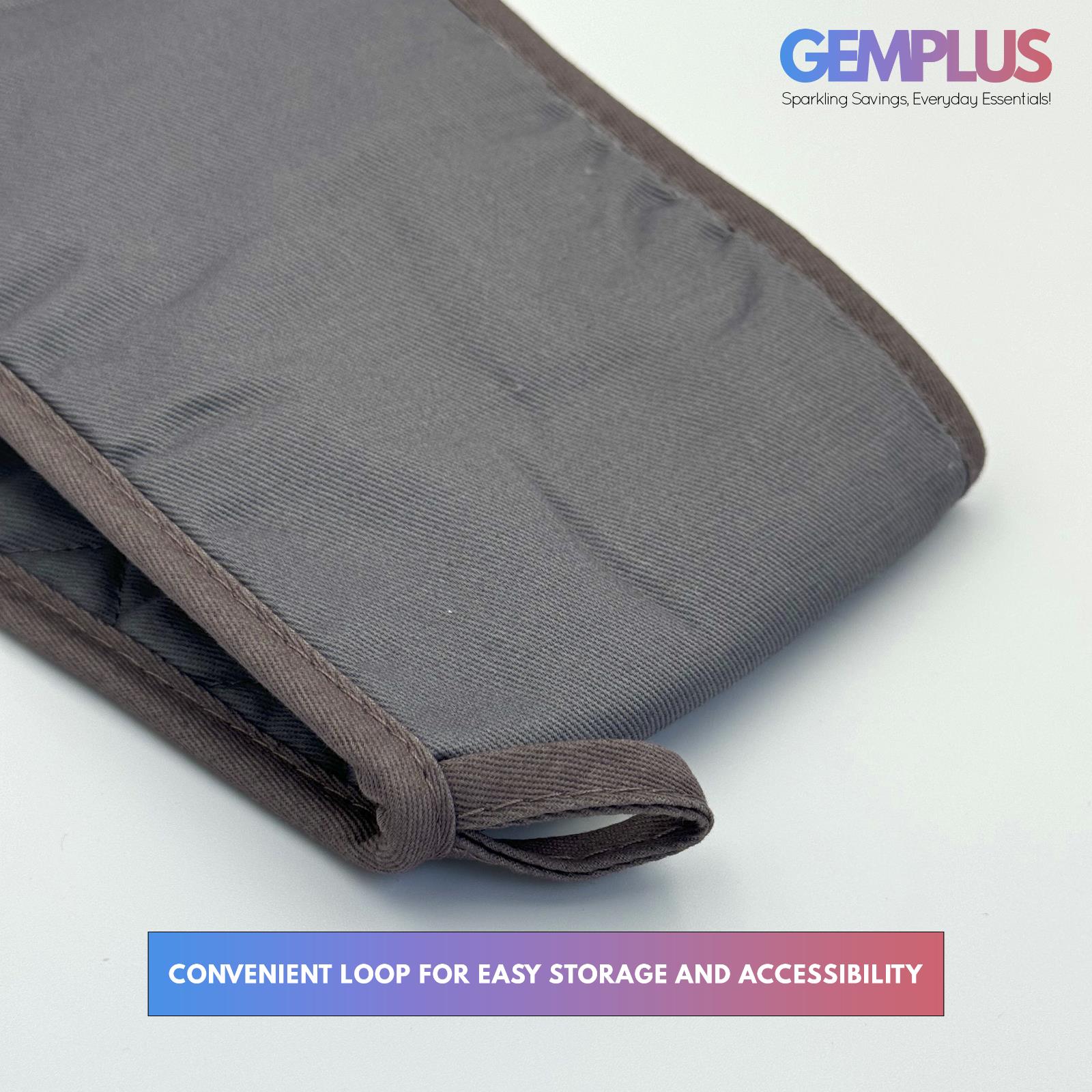 GEM+ | Premium Oven Gloves Mitt Silicone Heat Resistant Non-Slip Grip Baking BBQ