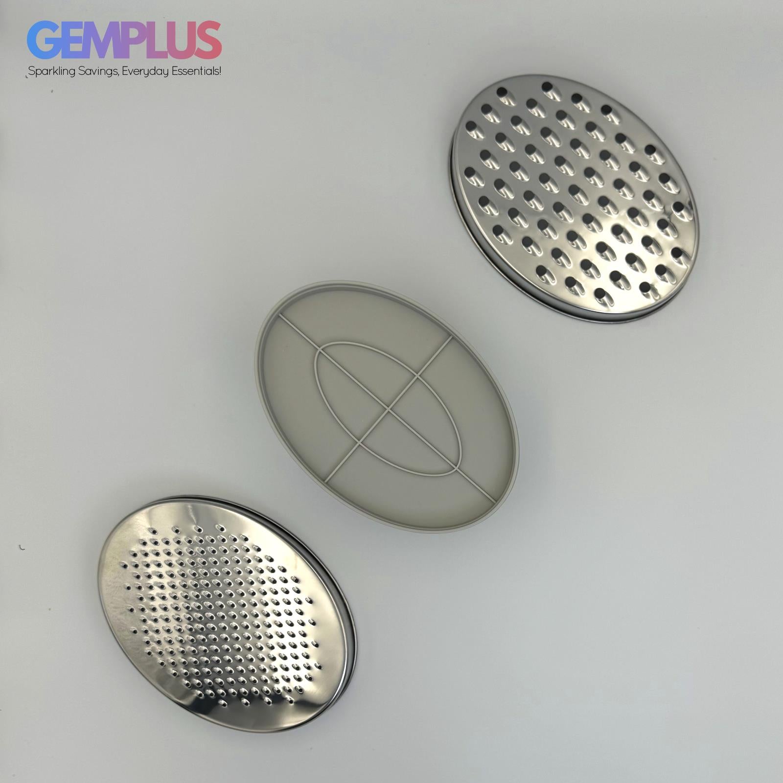 GEM+ | Premium Stainless Steel Multi-Blade Grater with Container and Lid Set