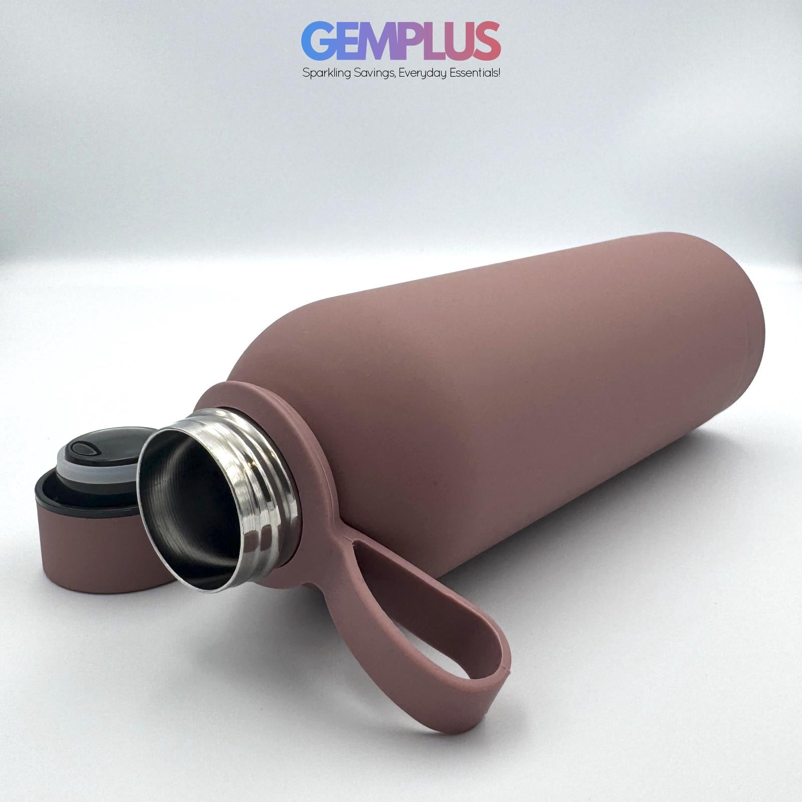 GEM+ | 500ML & 1L Stainless Steel Flask – Silicone Coated - Pastel 5 Colors